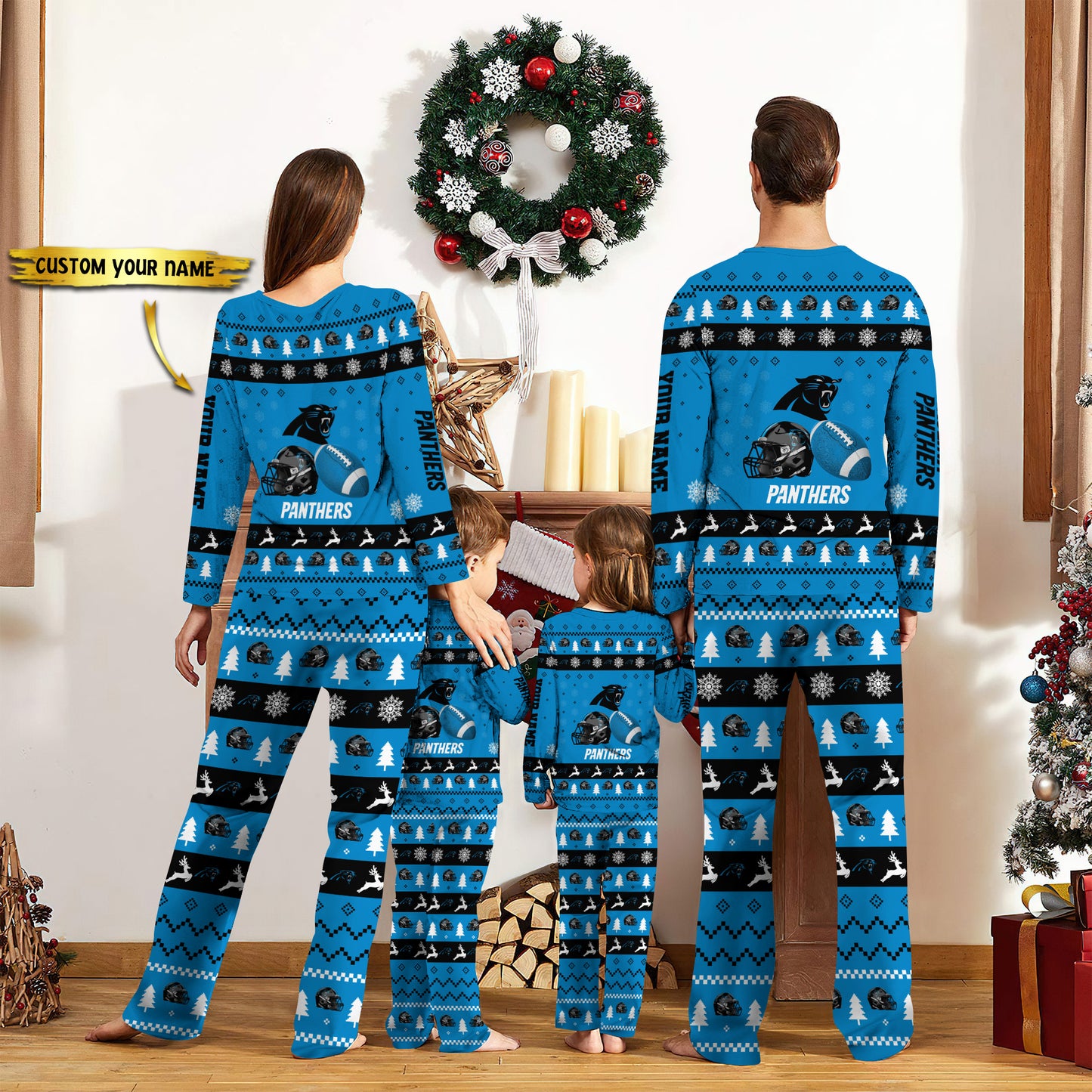 Carolina Panthers Personalized Pajamas Set Christmas Gift For Family AZCPYZAM005