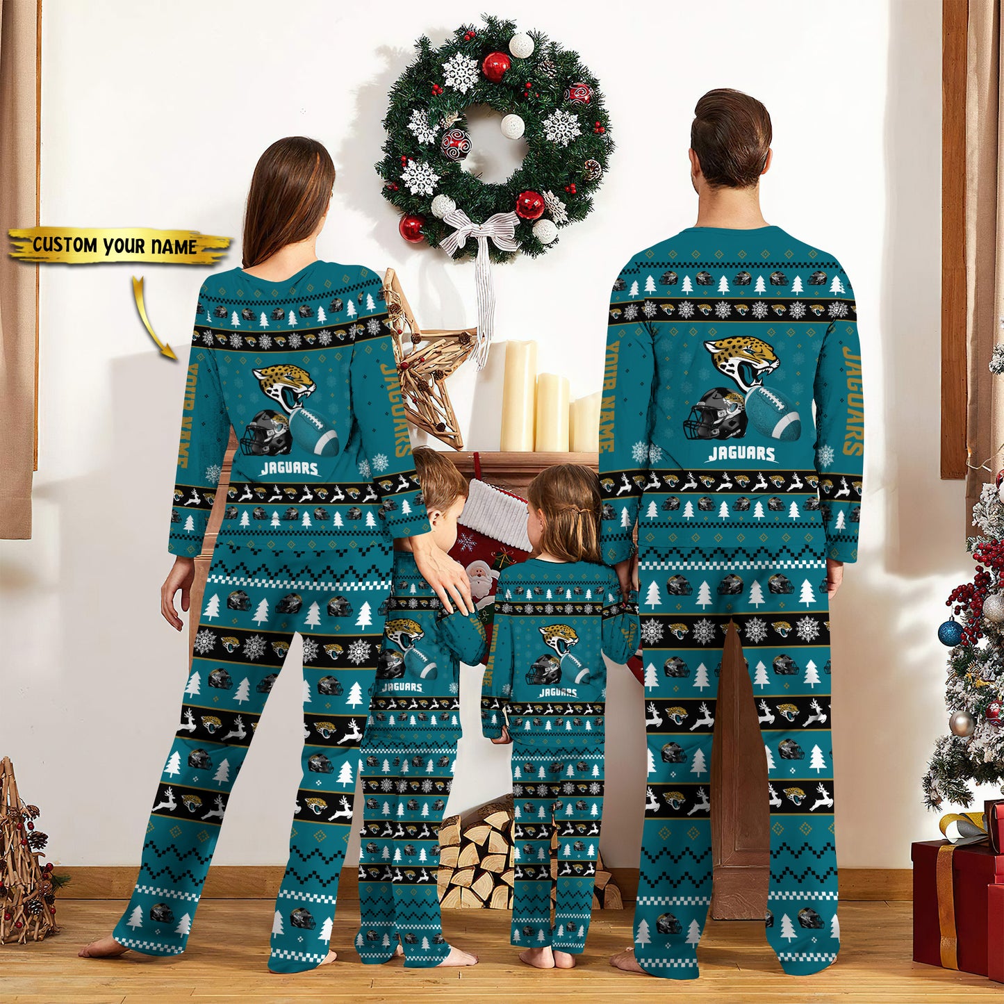 Jacksonville Jaguars Personalized Pajamas Set Christmas Gift For Family AZCPYZAM015