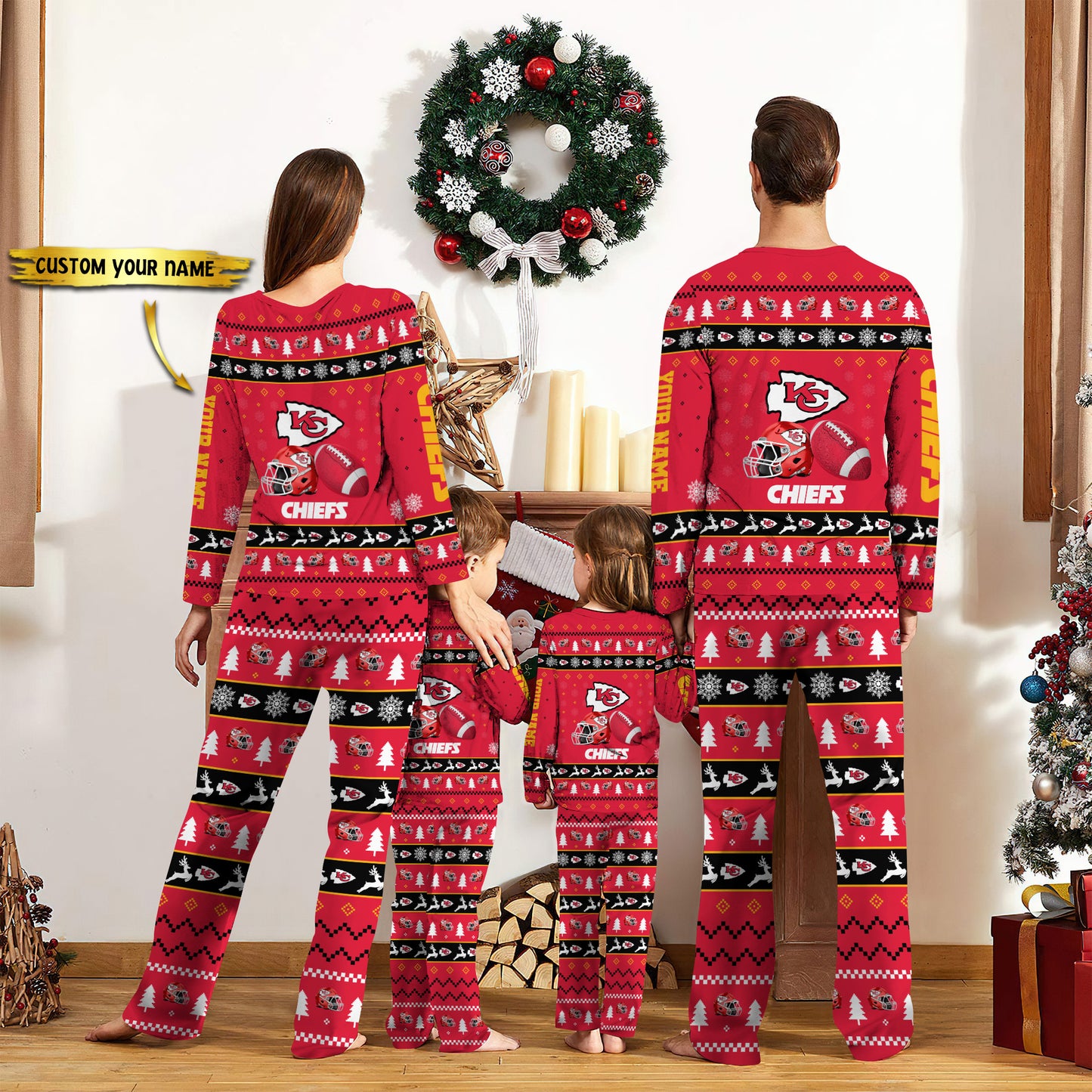 Kansas City Chiefs Personalized Pajamas Set Christmas Gift For Family AZCPYZAM016