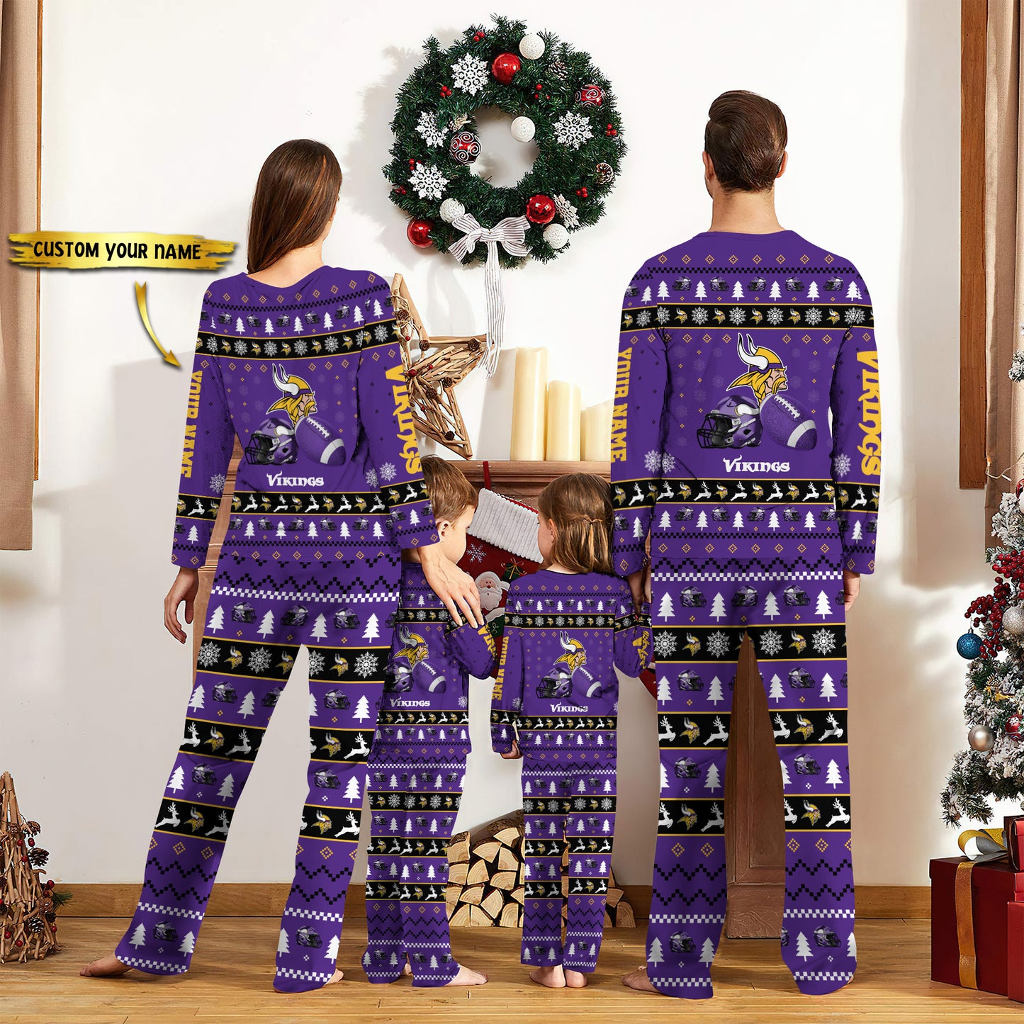 Minnesota Vikings Personalized Pajamas Set Christmas Gift For Family AZCPYZAM021