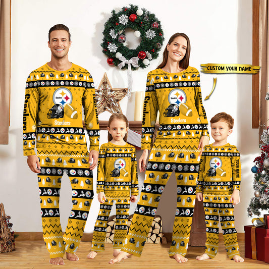 Pittsburgh Steelers Personalized Pajamas Set Christmas Gift For Family AZCPYZAM027