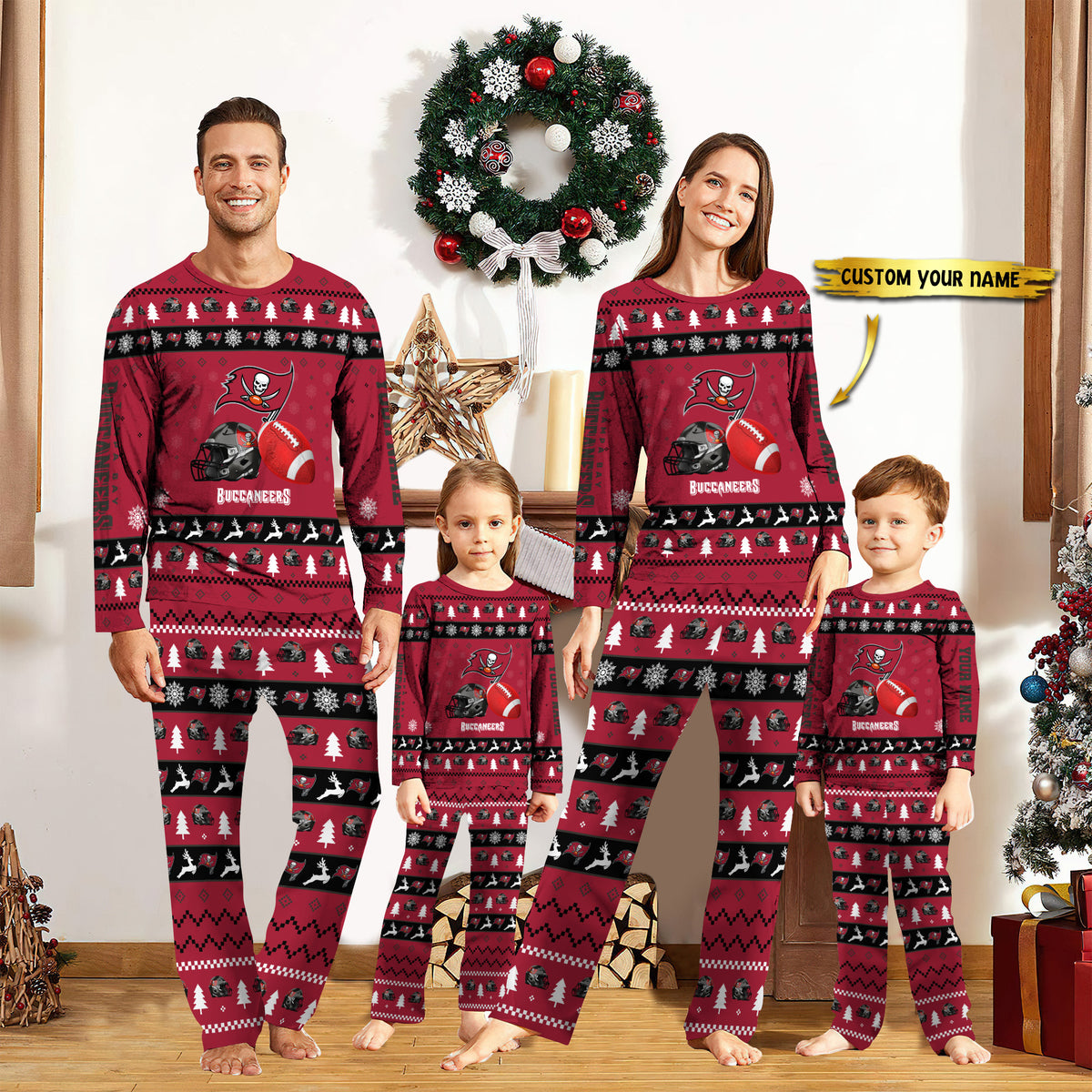 Tampa Bay Buccaneers Personalized Pajamas Set Christmas Gift For Family AZCPYZAM030