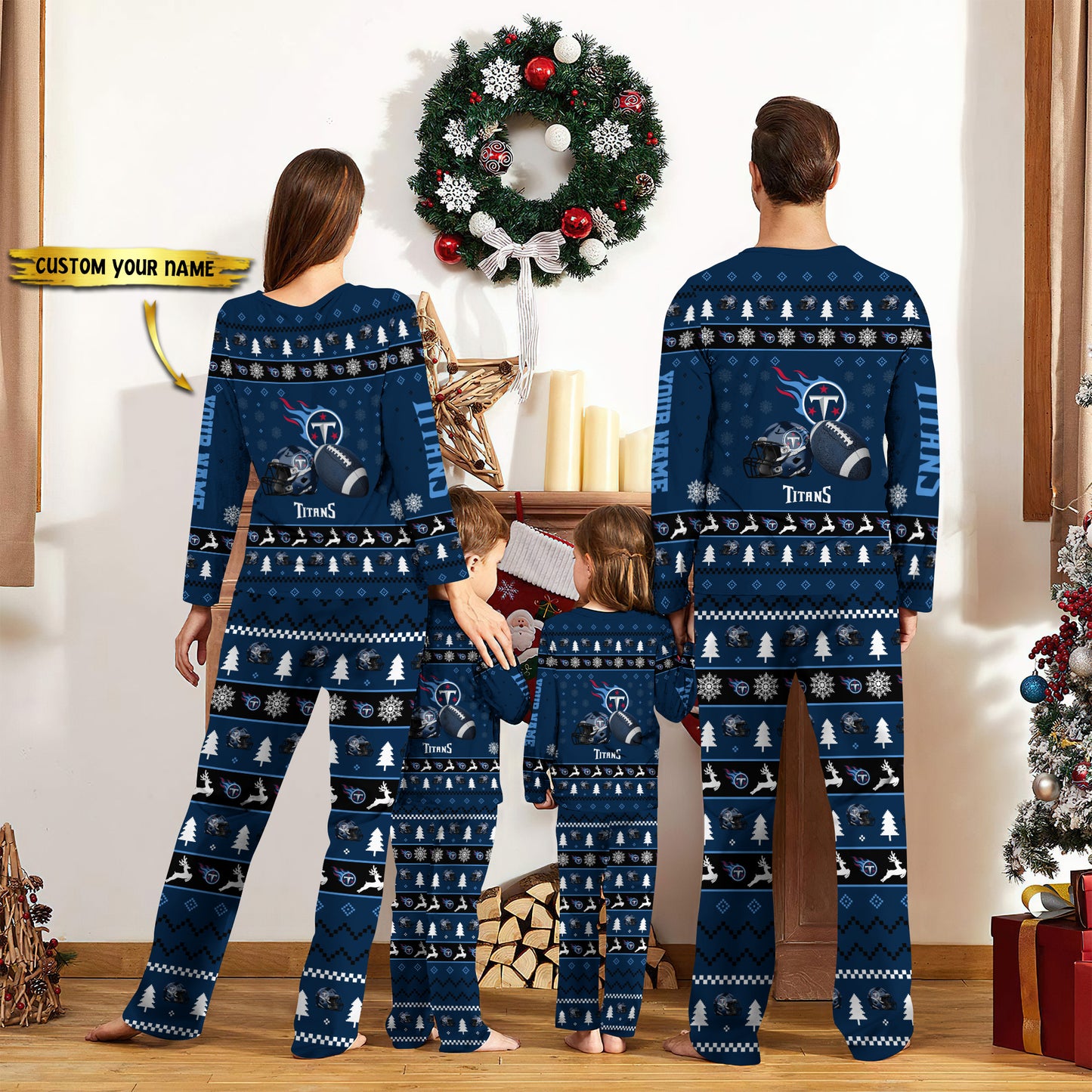 Tennessee Titans Personalized Pajamas Set Christmas Gift For Family AZCPYZAM031