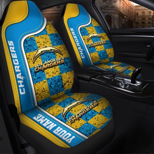 Los Angeles Chargers Personalized Car Seat Covers BGCSC651