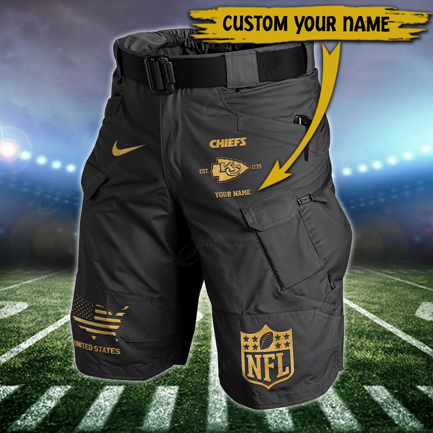 Kansas City Chiefs Limited Edition Front Pockets Men Shorts (Belt Not Included) AZBTFPMS000051