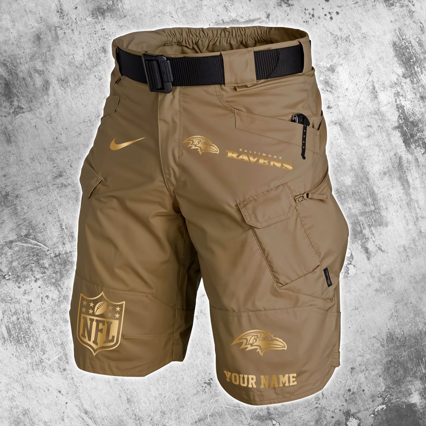 Baltimore Ravens Limited Edition Front Pockets Men Shorts (Belt Not Included) AZBTFPMS000035