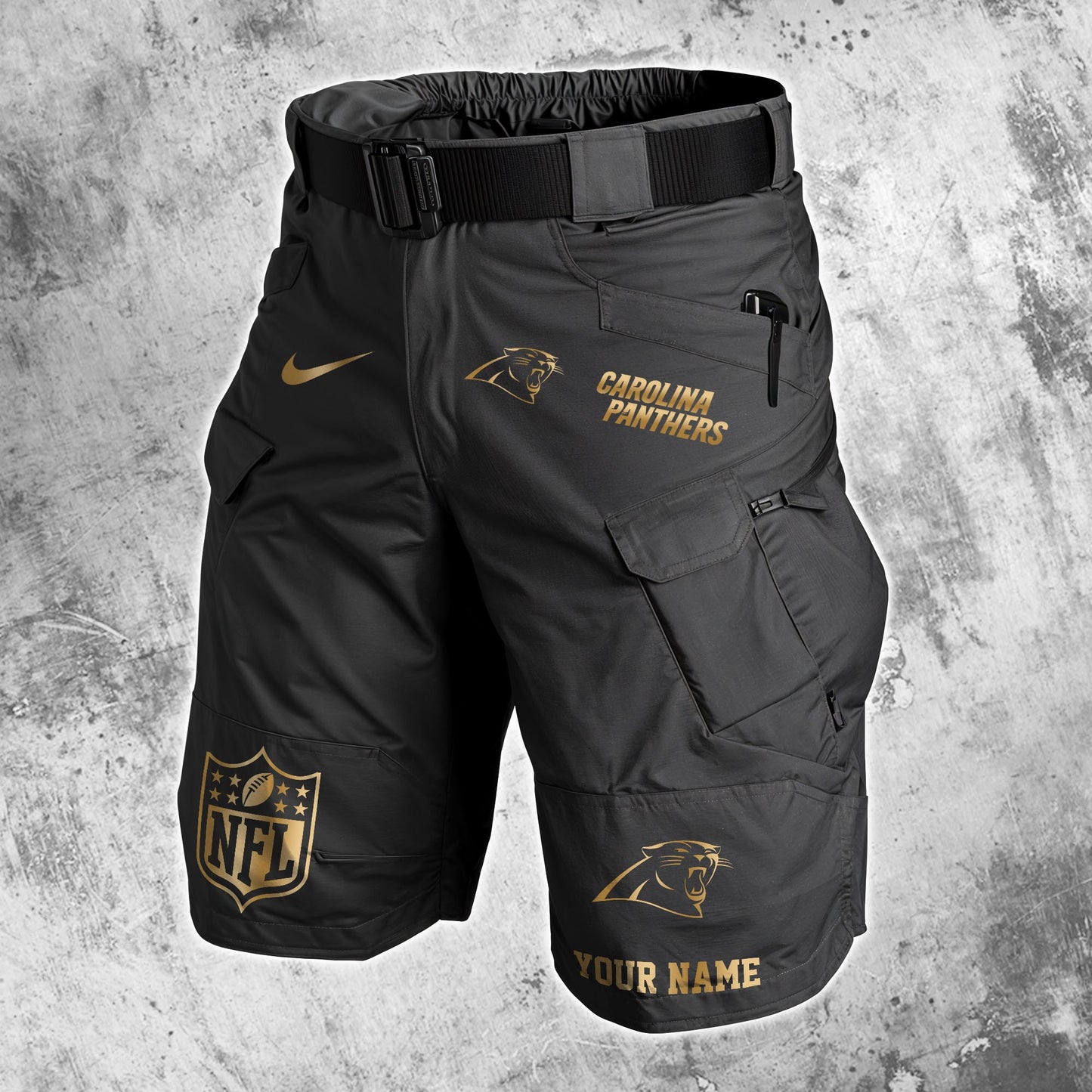 Carolina Panthers Limited Edition Front Pockets Men Shorts (Belt Not Included) AZBTFPMS000161