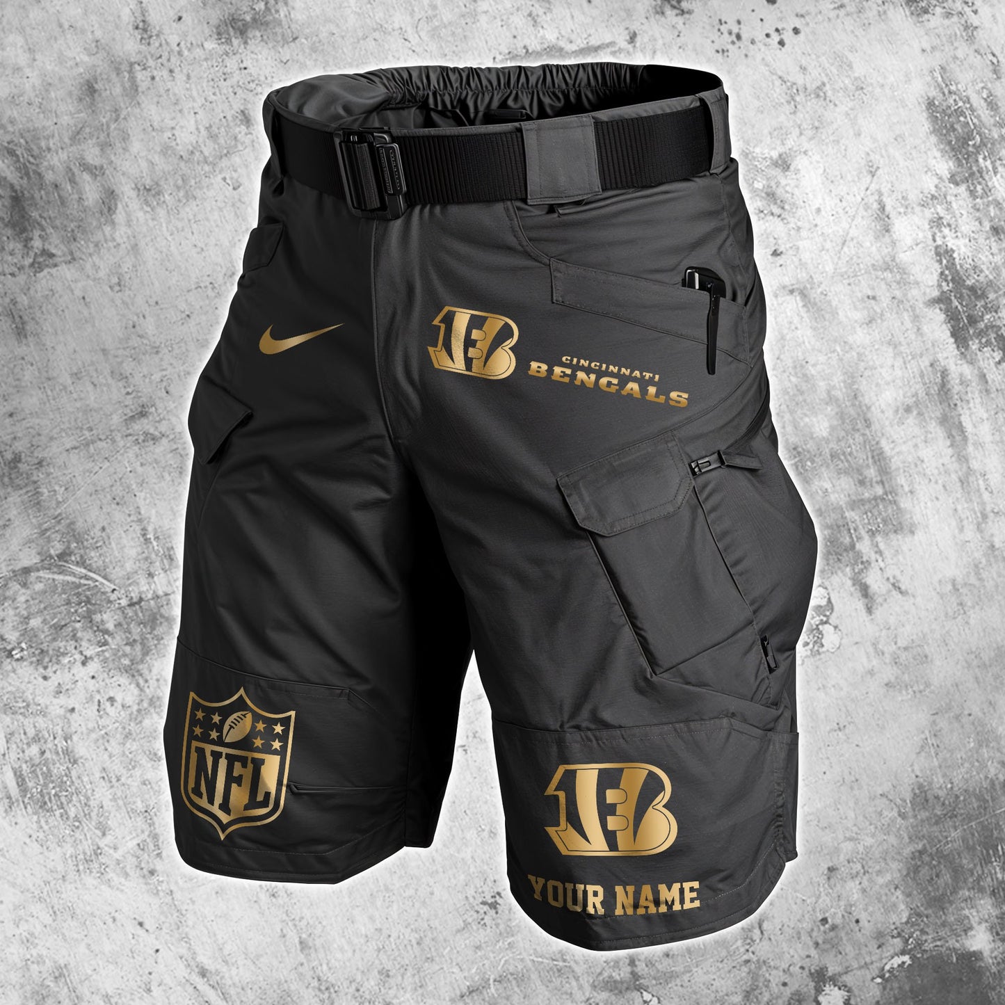 Cincinnati Bengals Limited Edition Front Pockets Men Shorts (Belt Not Included) AZBTFPMS000003