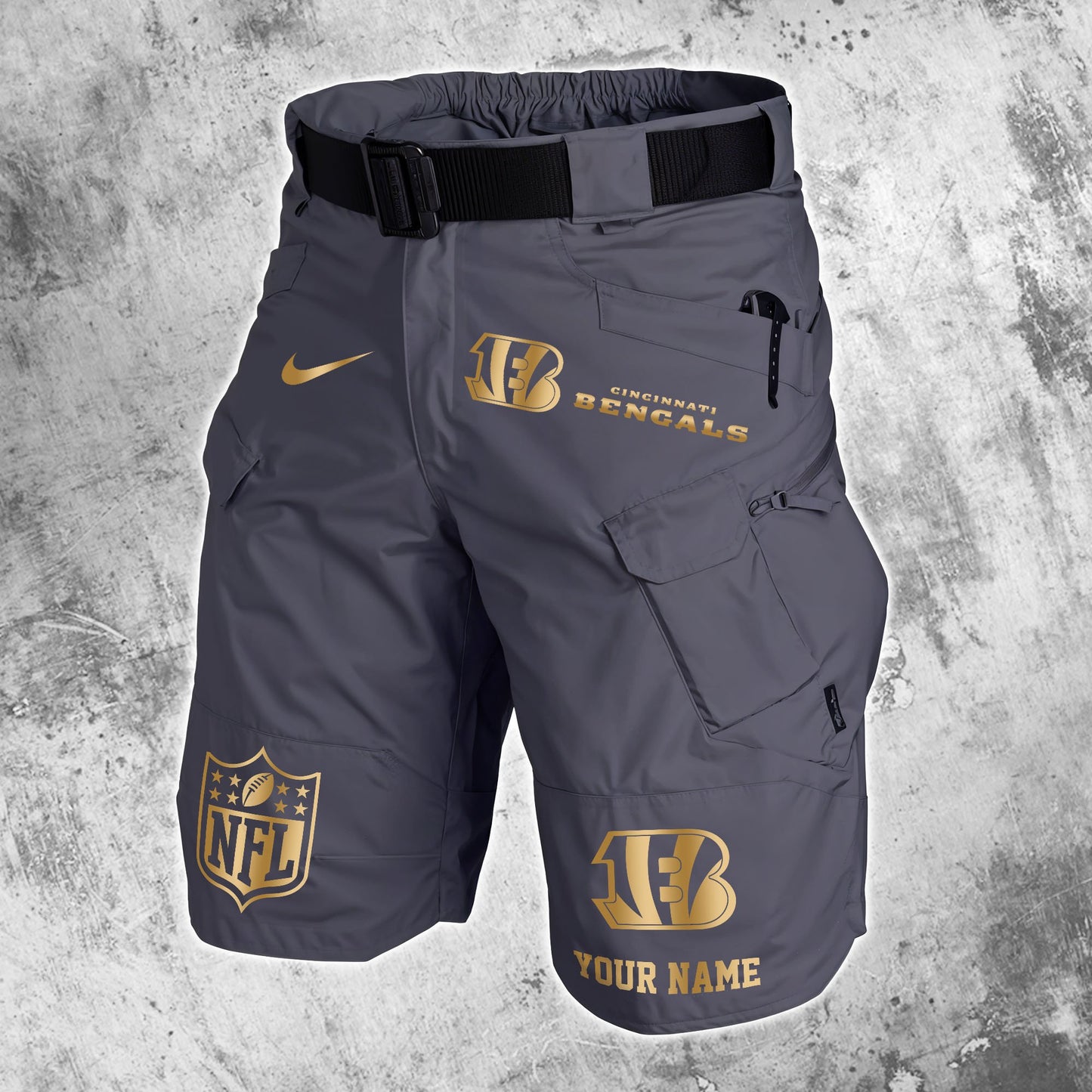 Cincinnati Bengals Limited Edition Front Pockets Men Shorts (Belt Not Included) AZBTFPMS000003