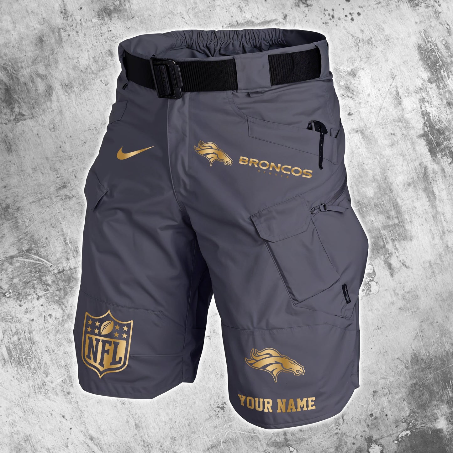 Denver Broncos Limited Edition Front Pockets Men Shorts (Belt Not Included) AZBTFPMS000006