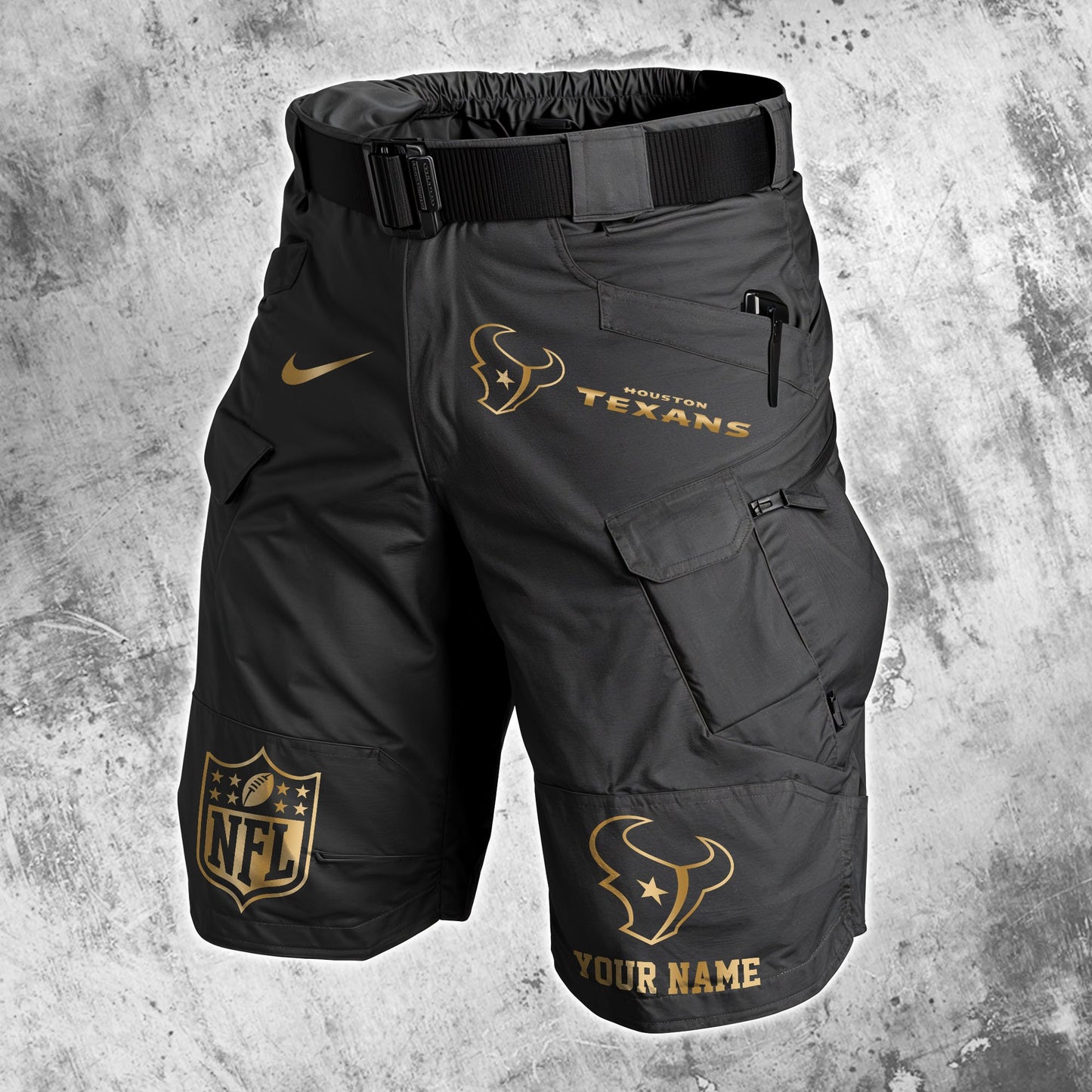 Houston Texans Limited Edition Front Pockets Men Shorts (Belt Not Included) AZBTFPMS000009