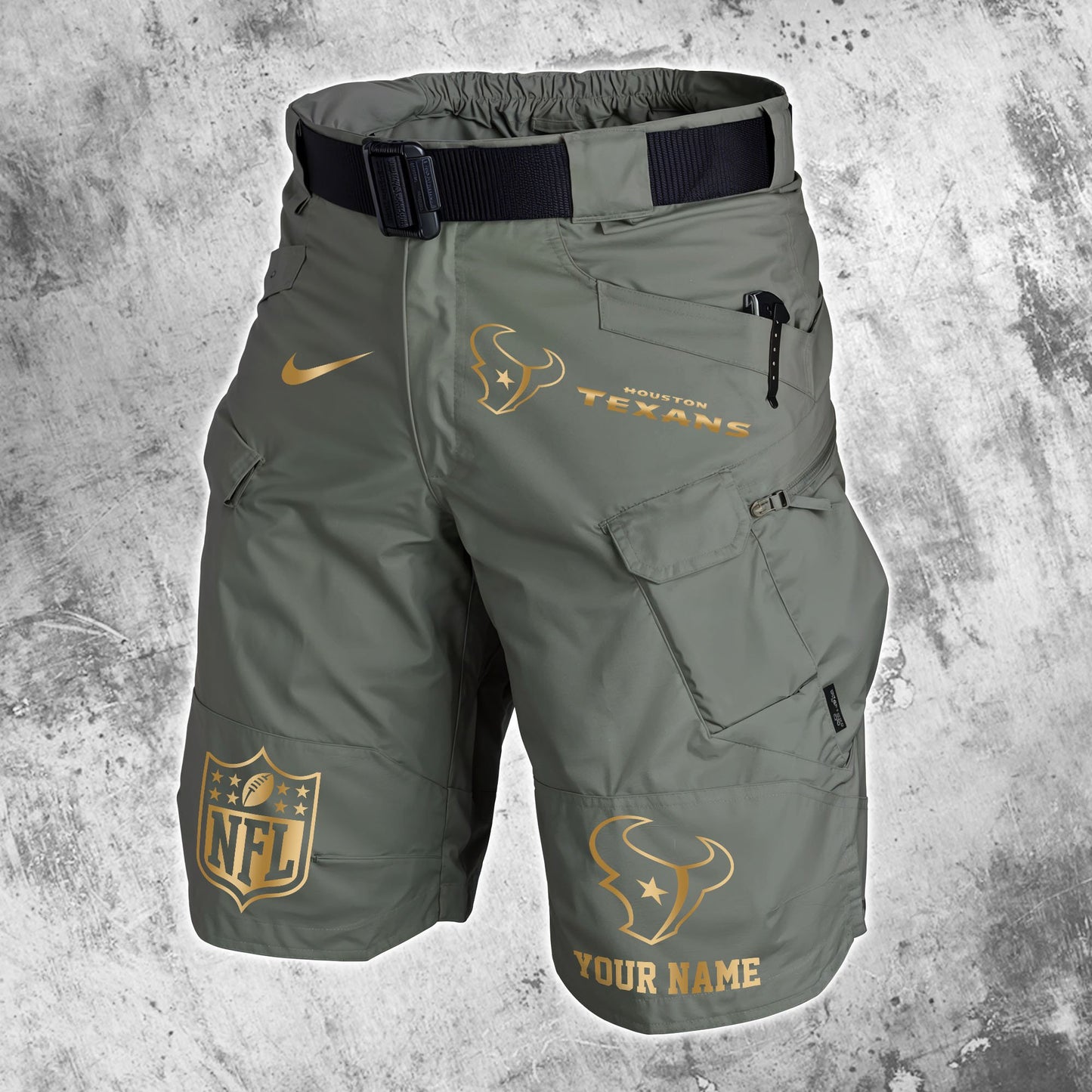 Houston Texans Limited Edition Front Pockets Men Shorts (Belt Not Included) AZBTFPMS000009