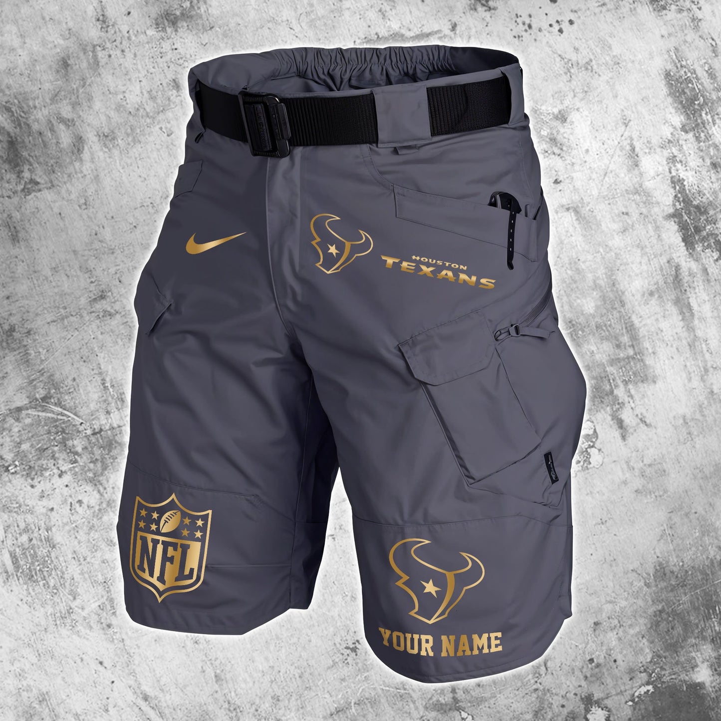 Houston Texans Limited Edition Front Pockets Men Shorts (Belt Not Included) AZBTFPMS000009