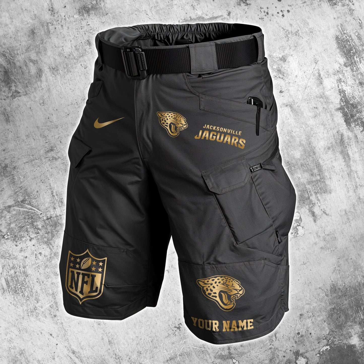 Jacksonville Jaguars Limited Edition Front Pockets Men Shorts (Belt Not Included) AZBTFPMS000011