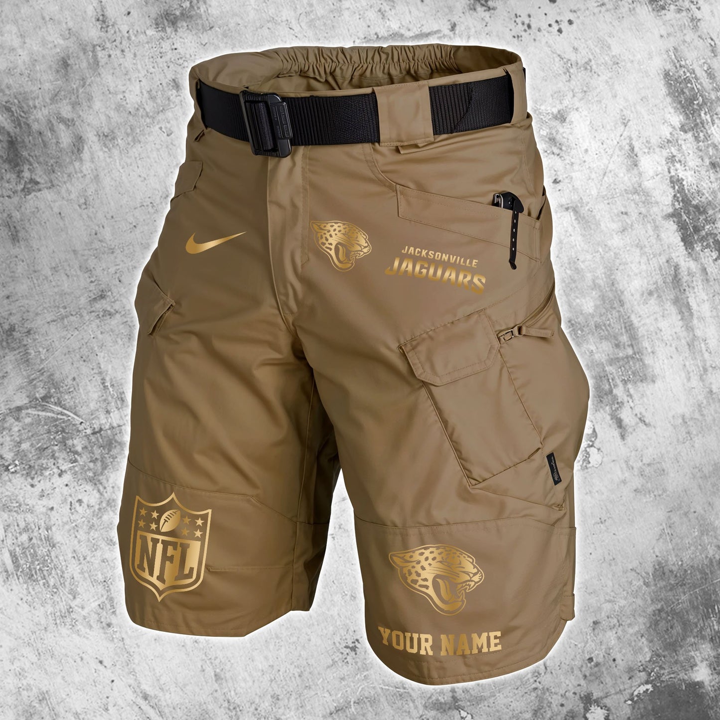 Jacksonville Jaguars Limited Edition Front Pockets Men Shorts (Belt Not Included) AZBTFPMS000011