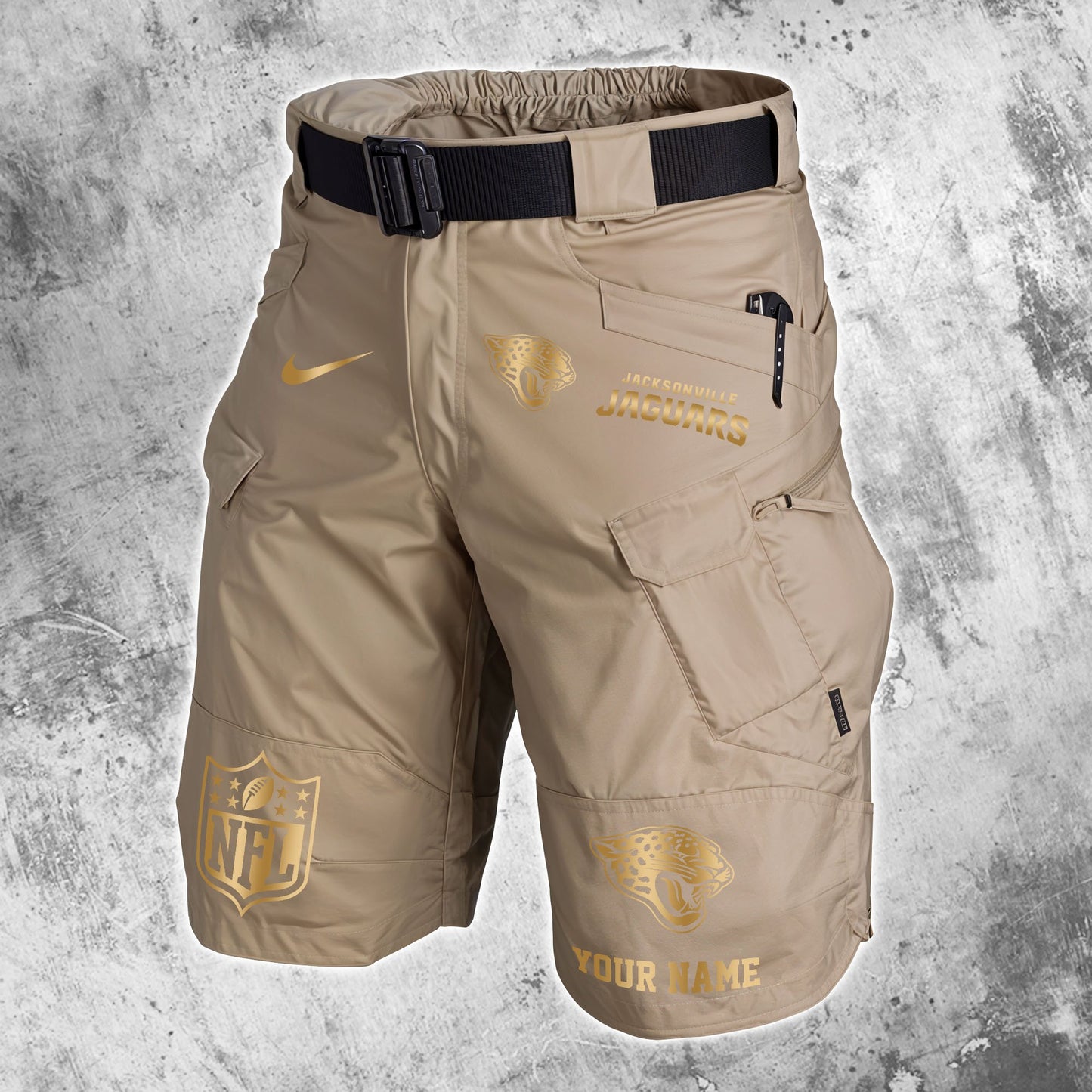 Jacksonville Jaguars Limited Edition Front Pockets Men Shorts (Belt Not Included) AZBTFPMS000011