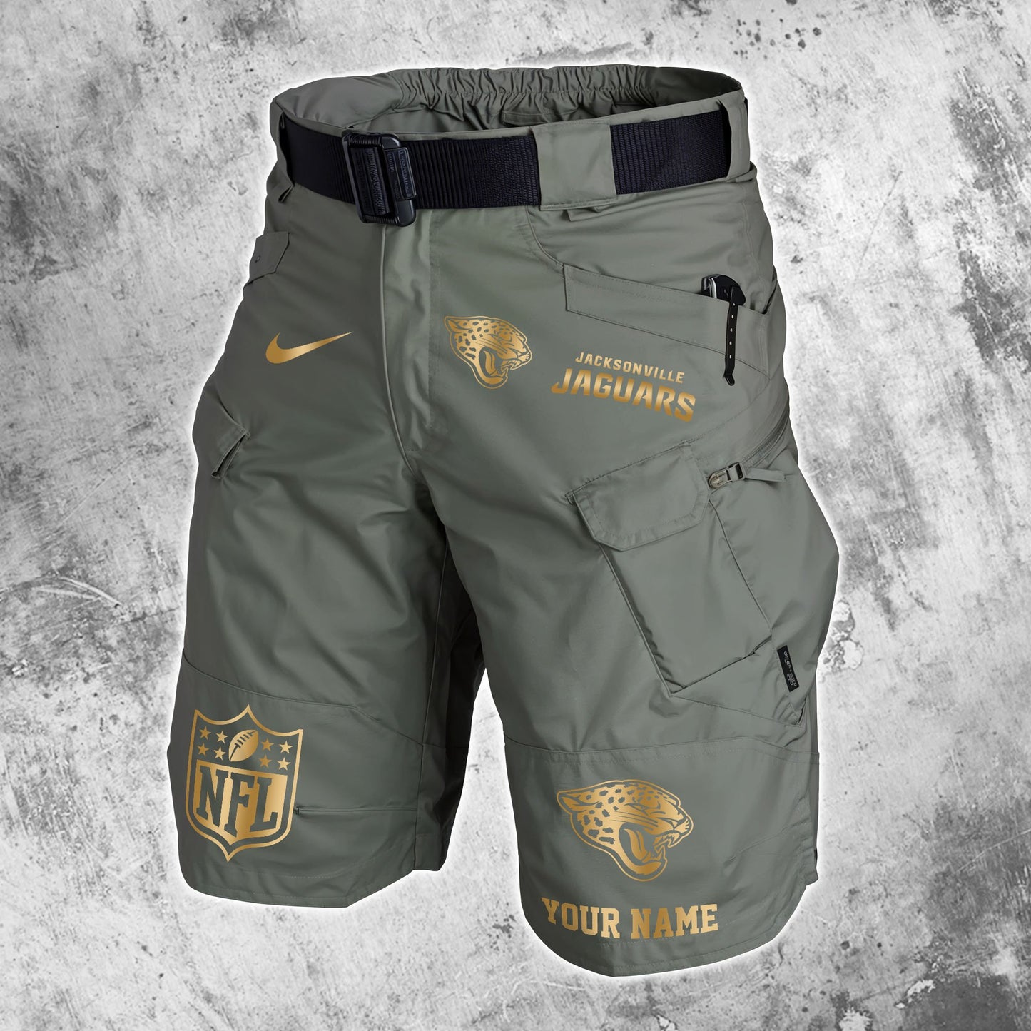 Jacksonville Jaguars Limited Edition Front Pockets Men Shorts (Belt Not Included) AZBTFPMS000011