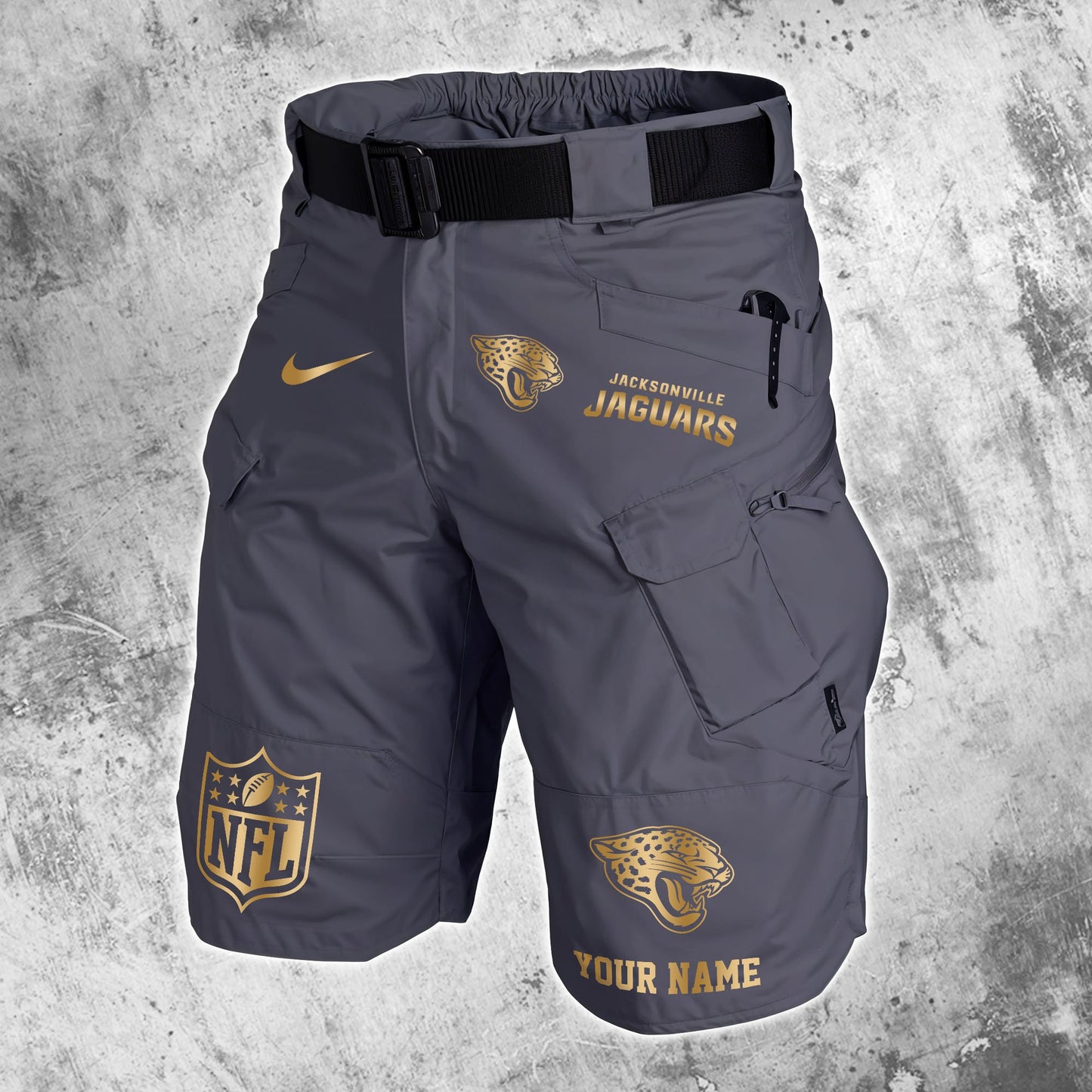 Jacksonville Jaguars Limited Edition Front Pockets Men Shorts (Belt Not Included) AZBTFPMS000011