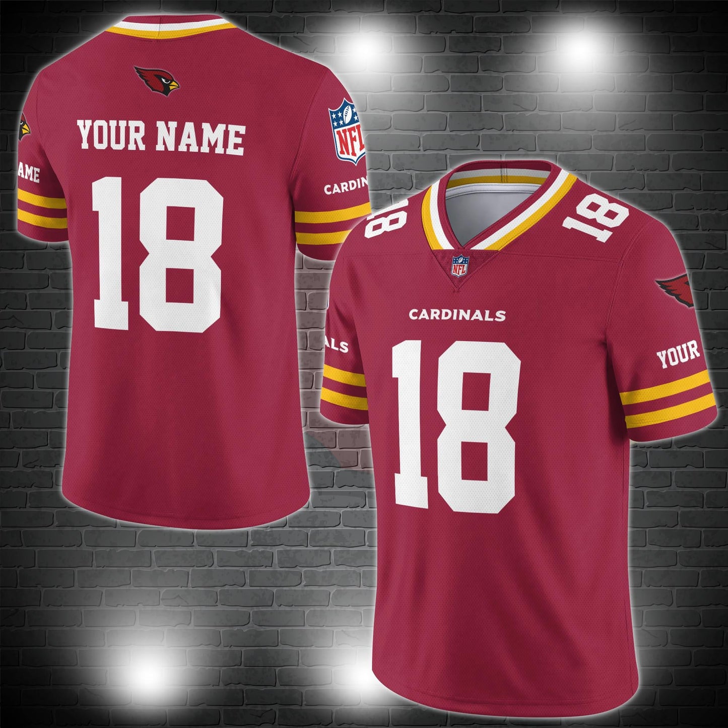 Arizona Cardinals Personalized V-neck Football Jersey Sport Gifts For Fan AZCVFJ063