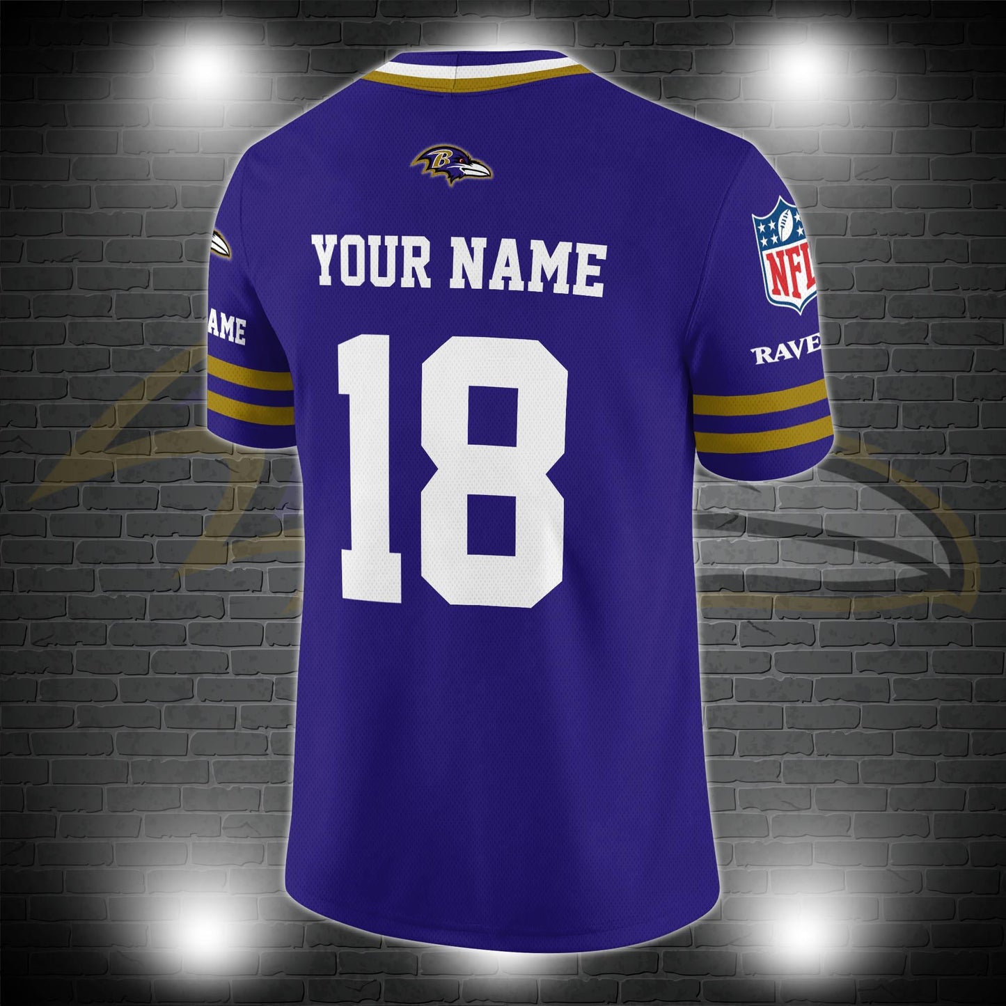 Baltimore Ravens Personalized V-neck Football Jersey Sport Gifts For Fan AZCVFJ061