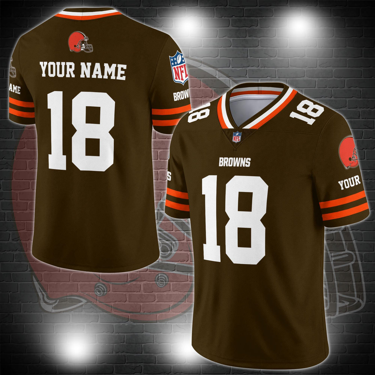 Cleveland Browns Personalized V-neck Football Jersey Sport Gifts For Fan AZCVFJ056