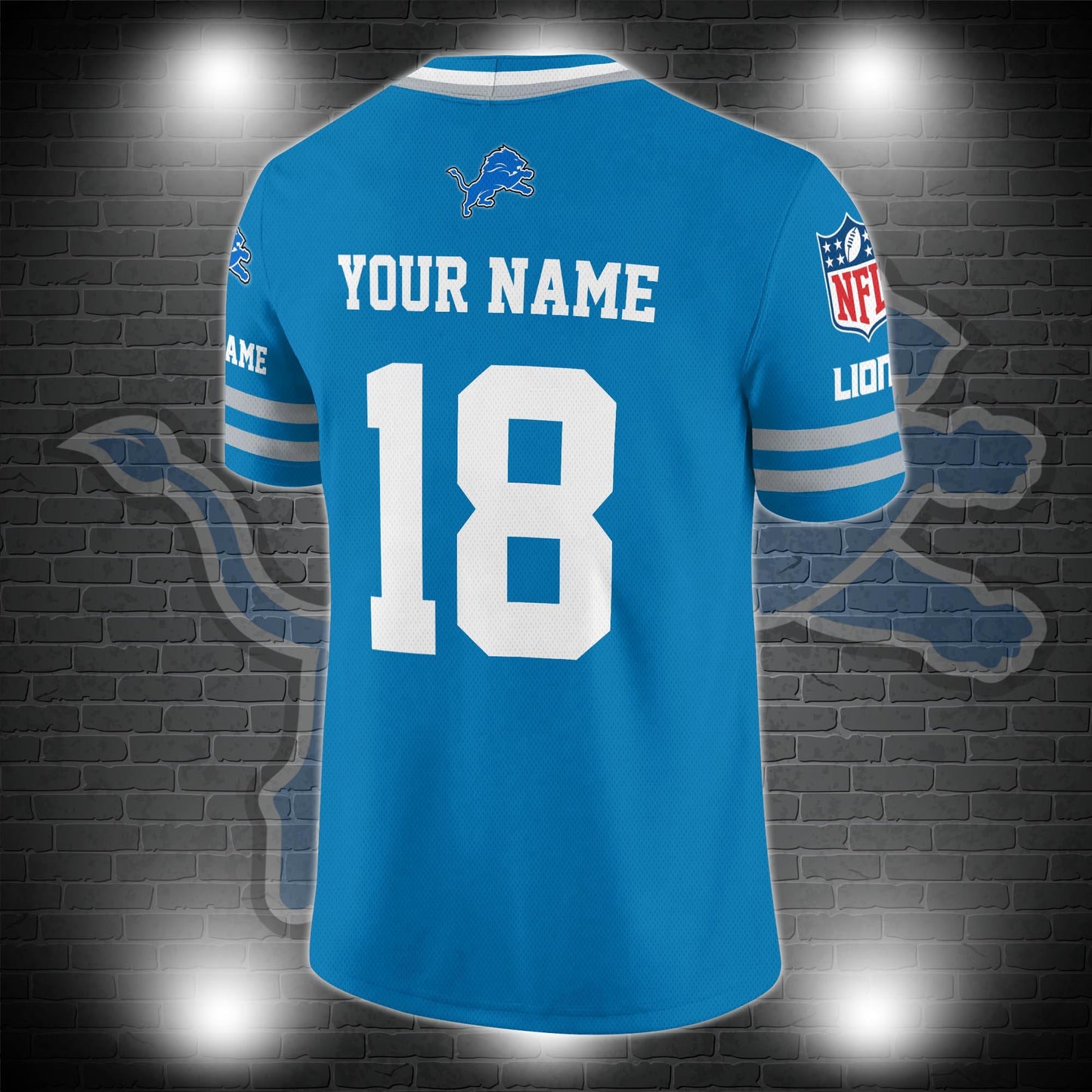 Detroit Lions Personalized V-neck Football Jersey Sport Gifts For Fan AZCVFJ053