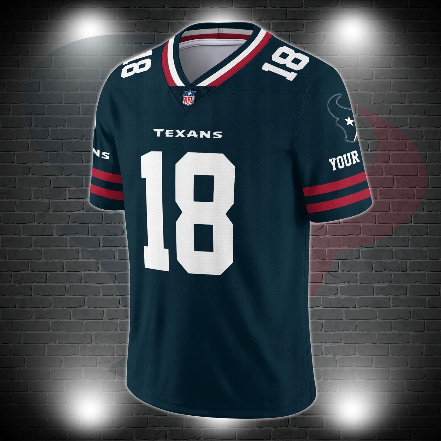 Houston Texans Personalized V-neck Football Jersey Sport Gifts For Fan AZCVFJ051