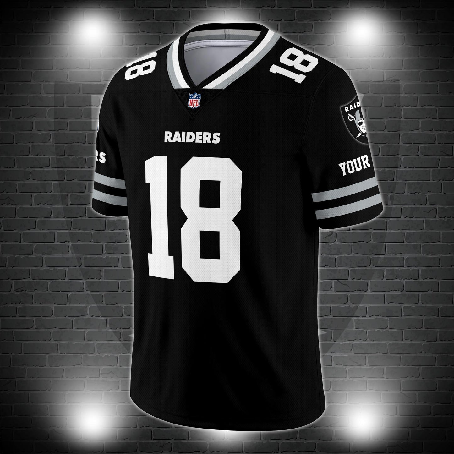 Las Vegas Raiders Personalized V-neck Football Jersey Sport Gifts For Fan AZCVFJ047