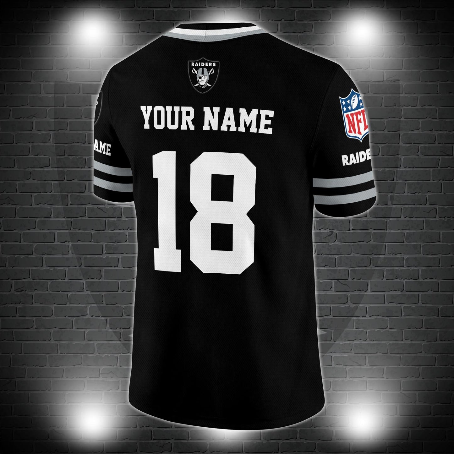 Las Vegas Raiders Personalized V-neck Football Jersey Sport Gifts For Fan AZCVFJ047