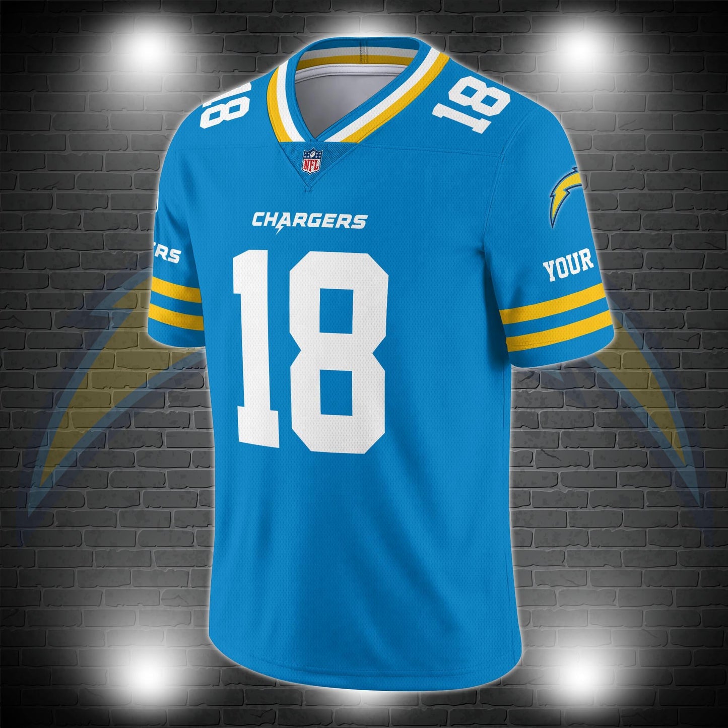 Los Angeles Chargers Personalized V-neck Football Jersey Sport Gifts For Fan AZCVFJ046