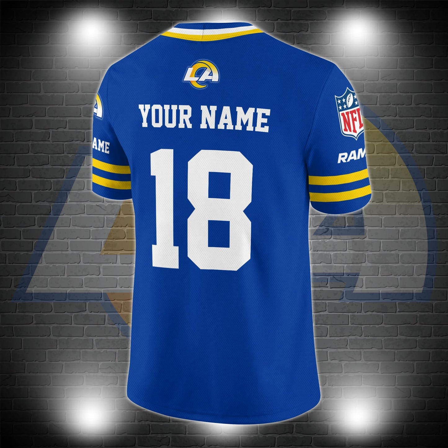 Los Angeles Rams Personalized V-neck Football Jersey Sport Gifts For Fan AZCVFJ045