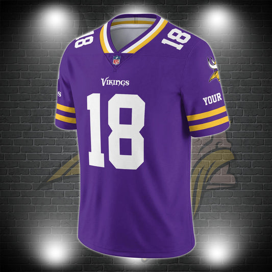 Minnesota Vikings Personalized V-neck Football Jersey Sport Gifts For Fan AZCVFJ043