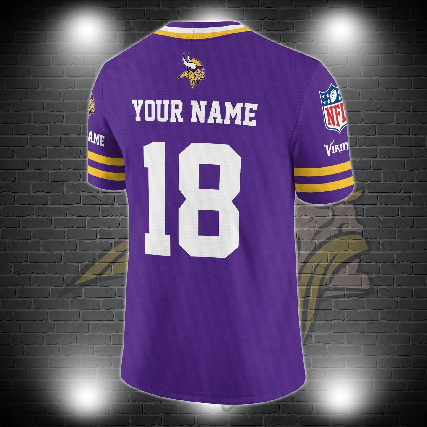Minnesota Vikings Personalized V-neck Football Jersey Sport Gifts For Fan AZCVFJ043