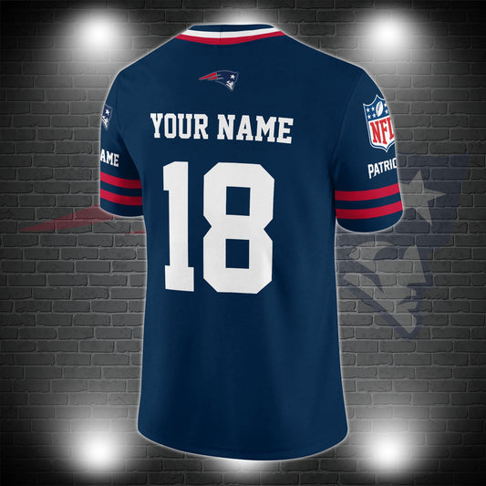 New England Patriots Personalized V-neck Football Jersey Sport Gifts For Fan AZCVFJ042