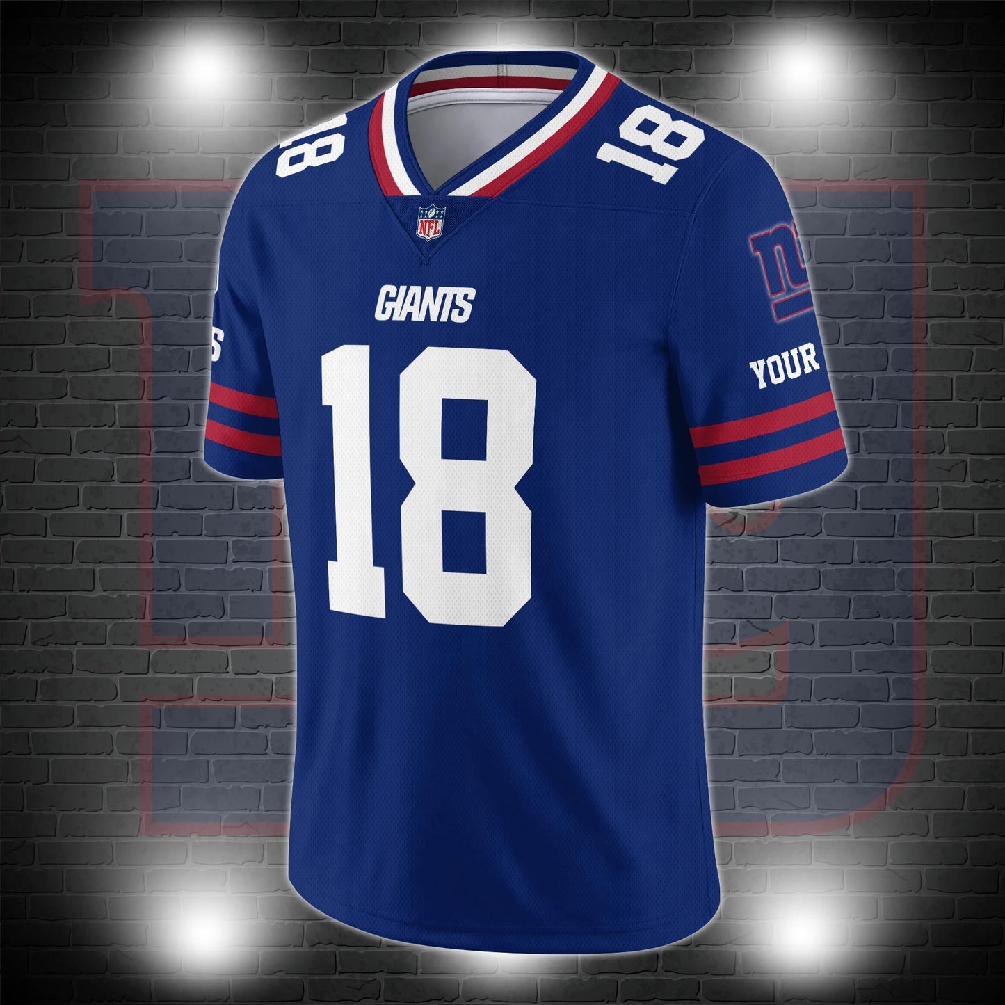 New York Giants Personalized V-neck Football Jersey Sport Gifts For Fan AZCVFJ040