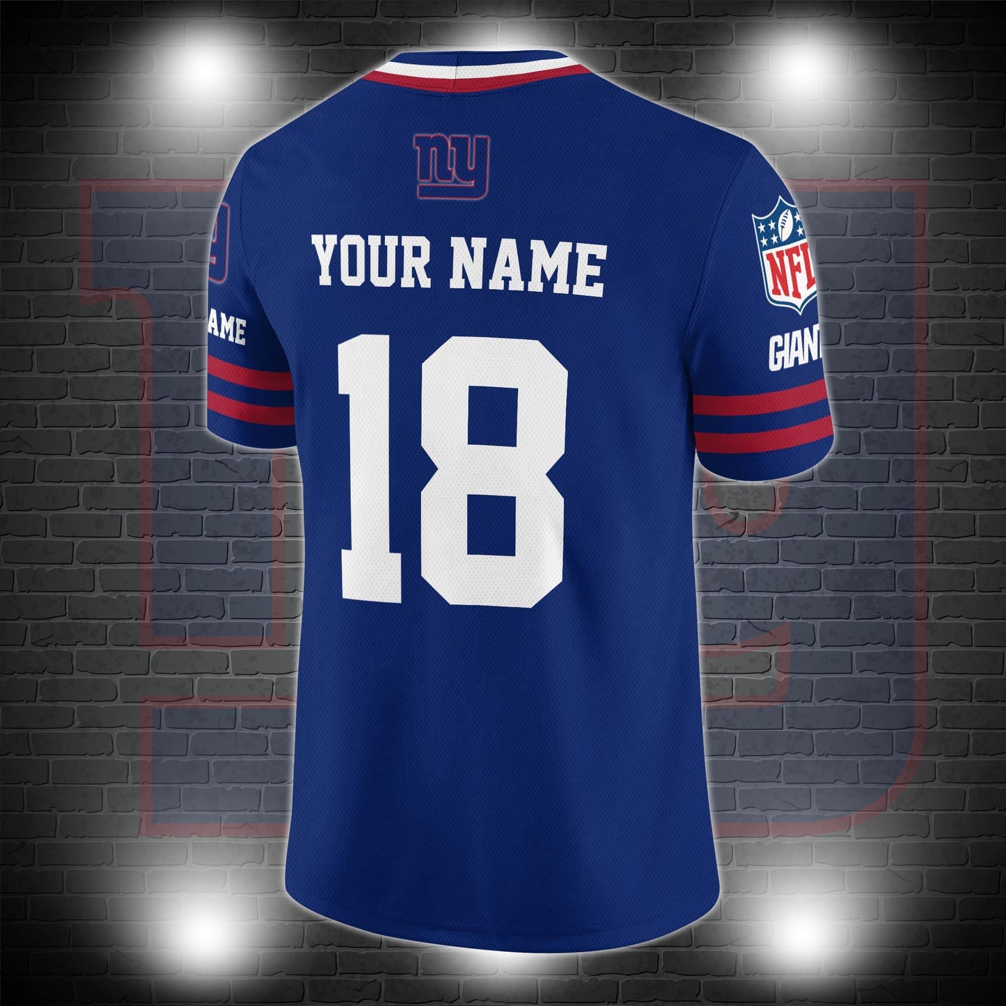New York Giants Personalized V-neck Football Jersey Sport Gifts For Fan AZCVFJ040
