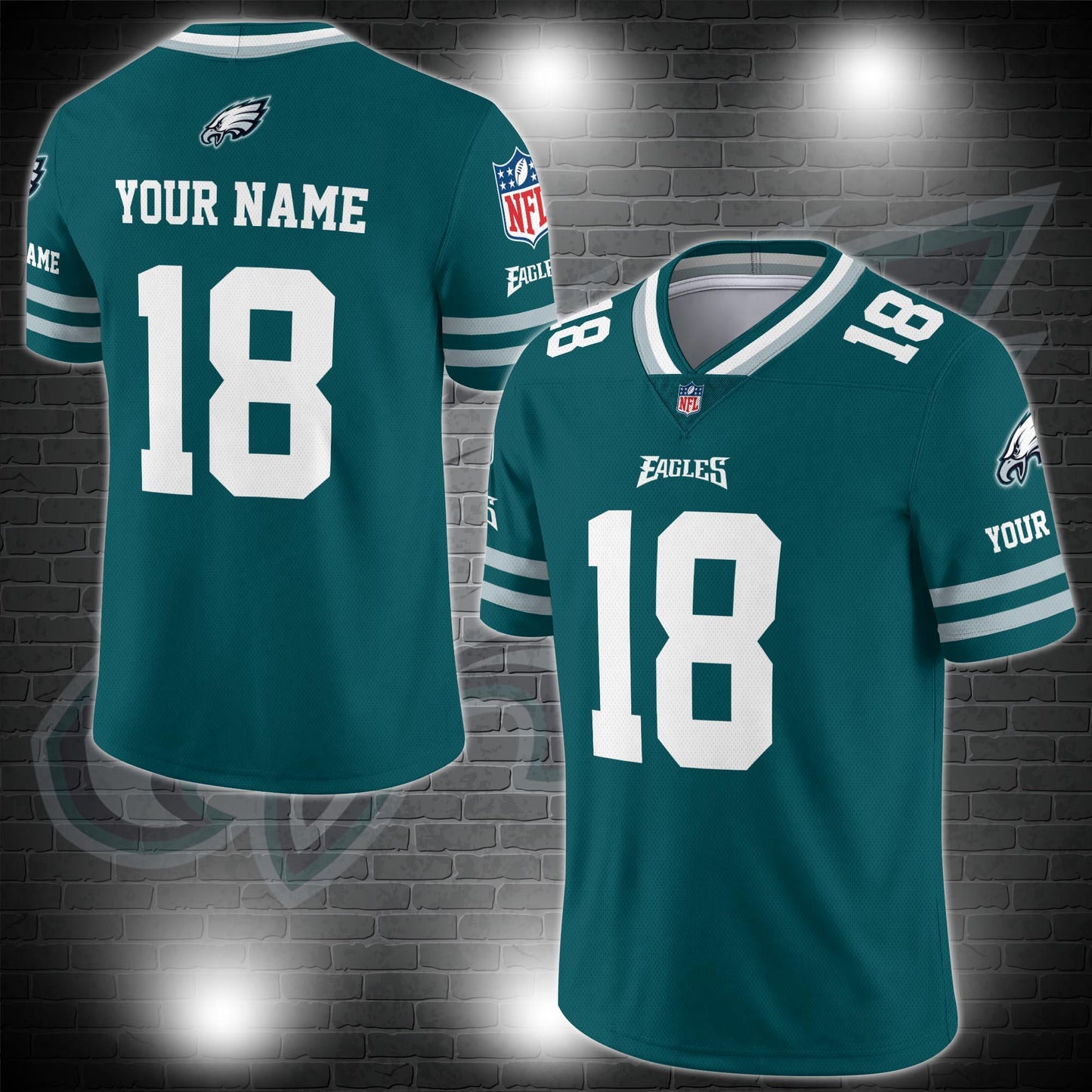 Philadelphia Eagles Personalized V-neck Football Jersey Sport Gifts For Fan AZCVFJ038