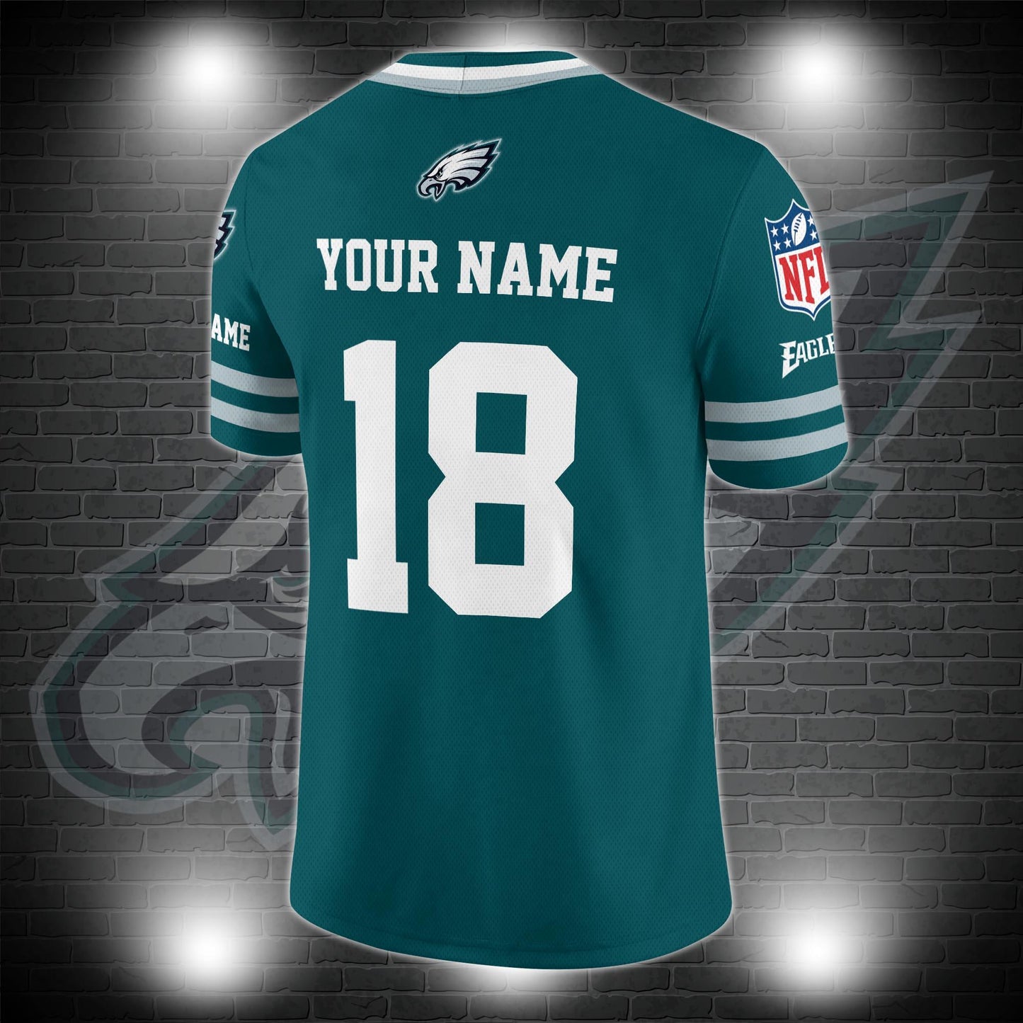Philadelphia Eagles Personalized V-neck Football Jersey Sport Gifts For Fan AZCVFJ038