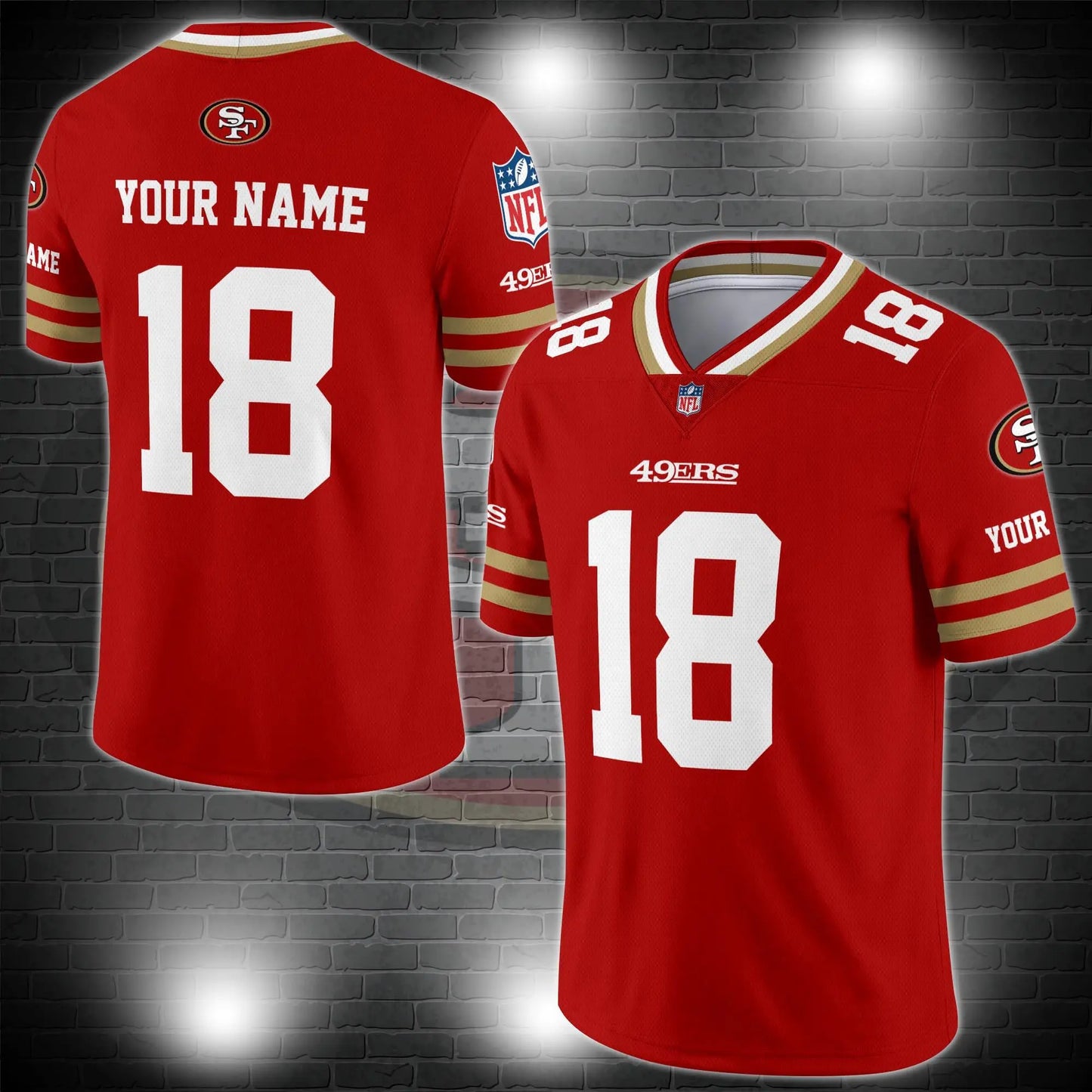 San Francisco 49ers Personalized V-neck Football Jersey Sport Gifts For Fan AZCVFJ036