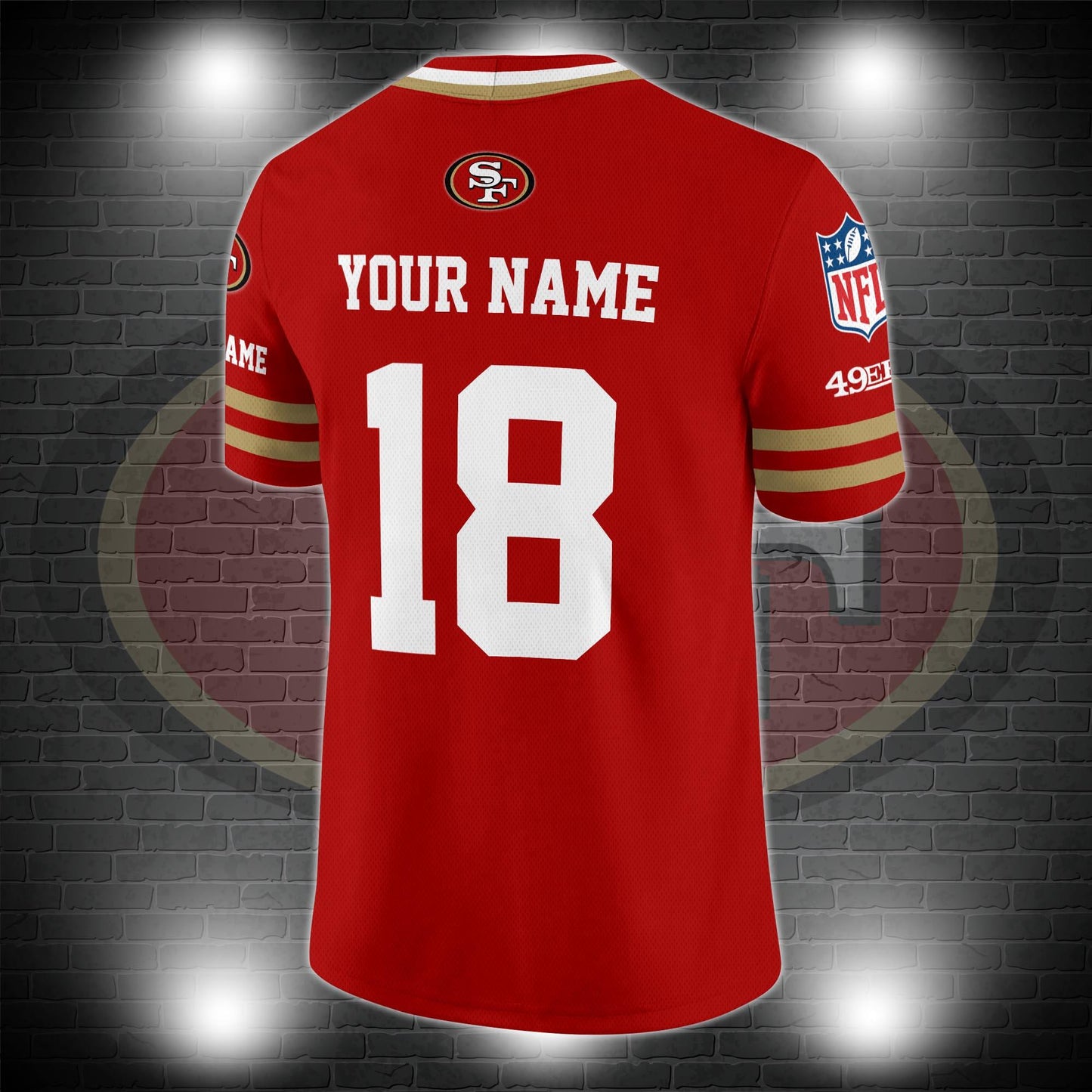 San Francisco 49ers Personalized V-neck Football Jersey Sport Gifts For Fan AZCVFJ036
