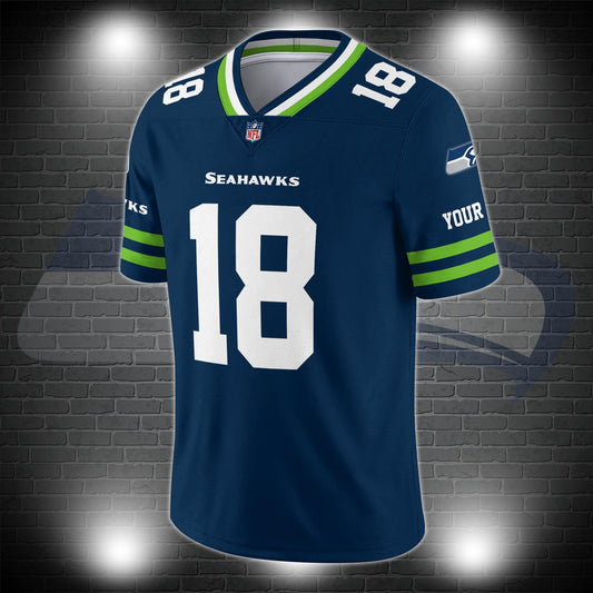 Seattle Seahawks Personalized V-neck Football Jersey Sport Gifts For Fan AZCVFJ035