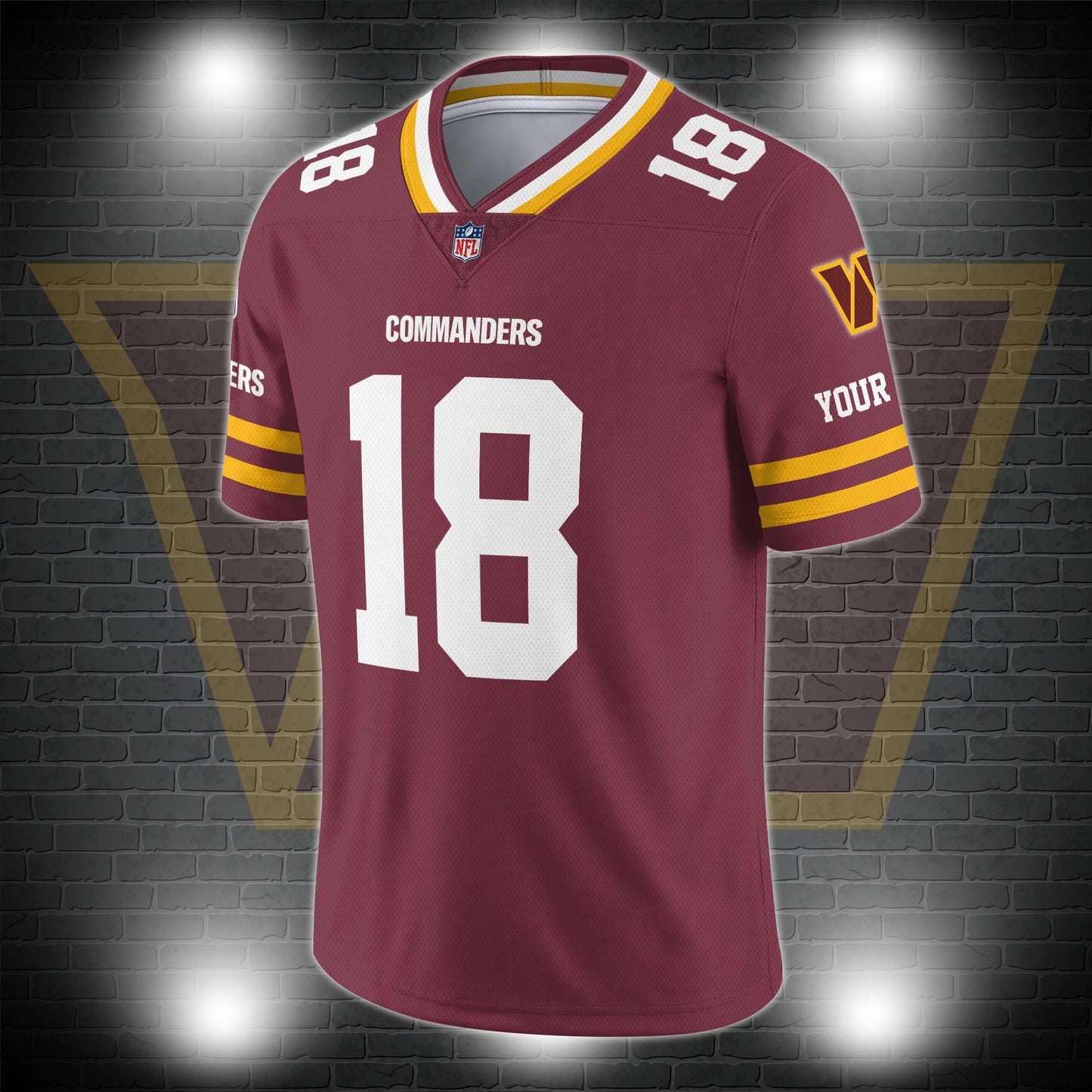 Washington Commanders Personalized V-neck Football Jersey Sport Gifts For Fan AZCVFJ064