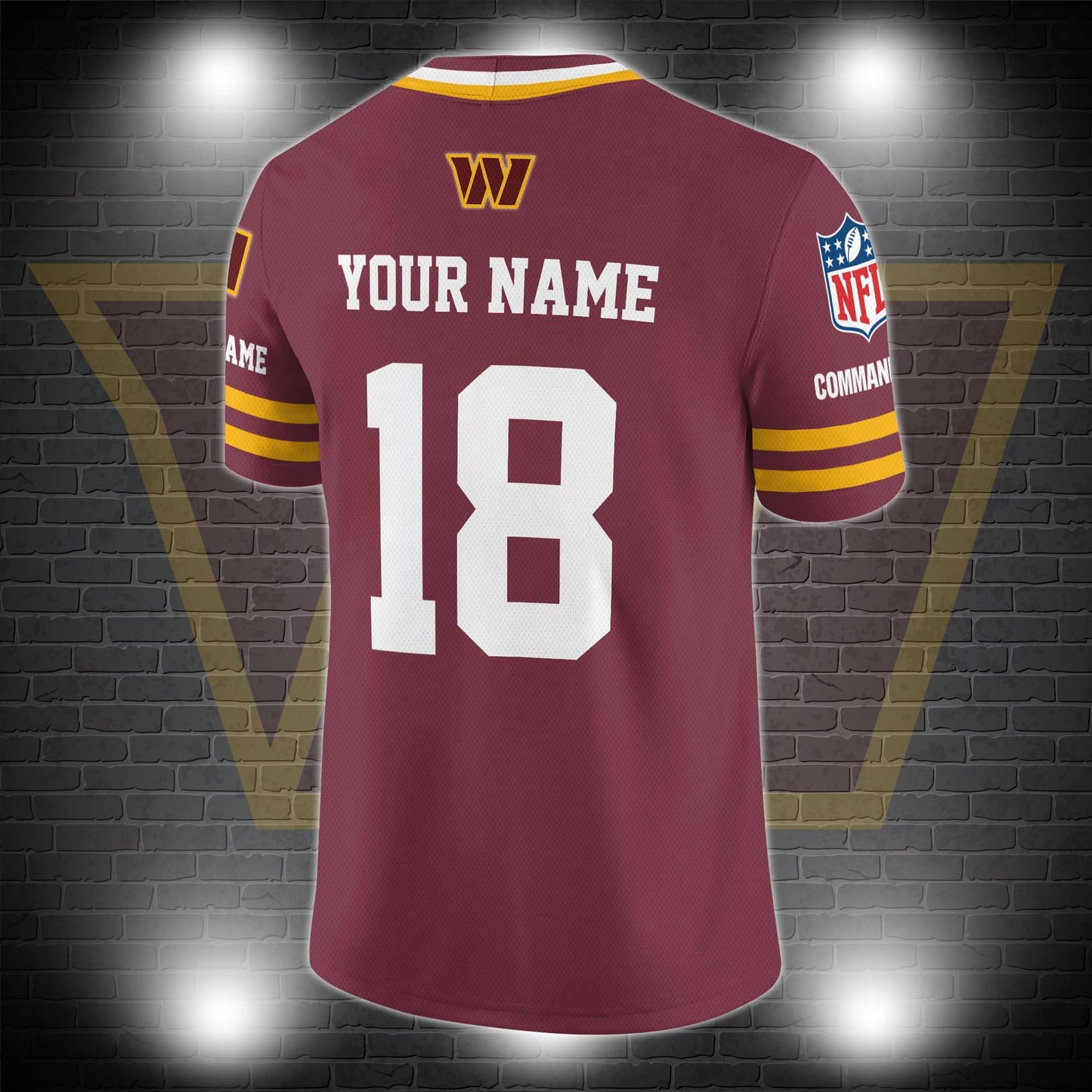 Washington Commanders Personalized V-neck Football Jersey Sport Gifts For Fan AZCVFJ064