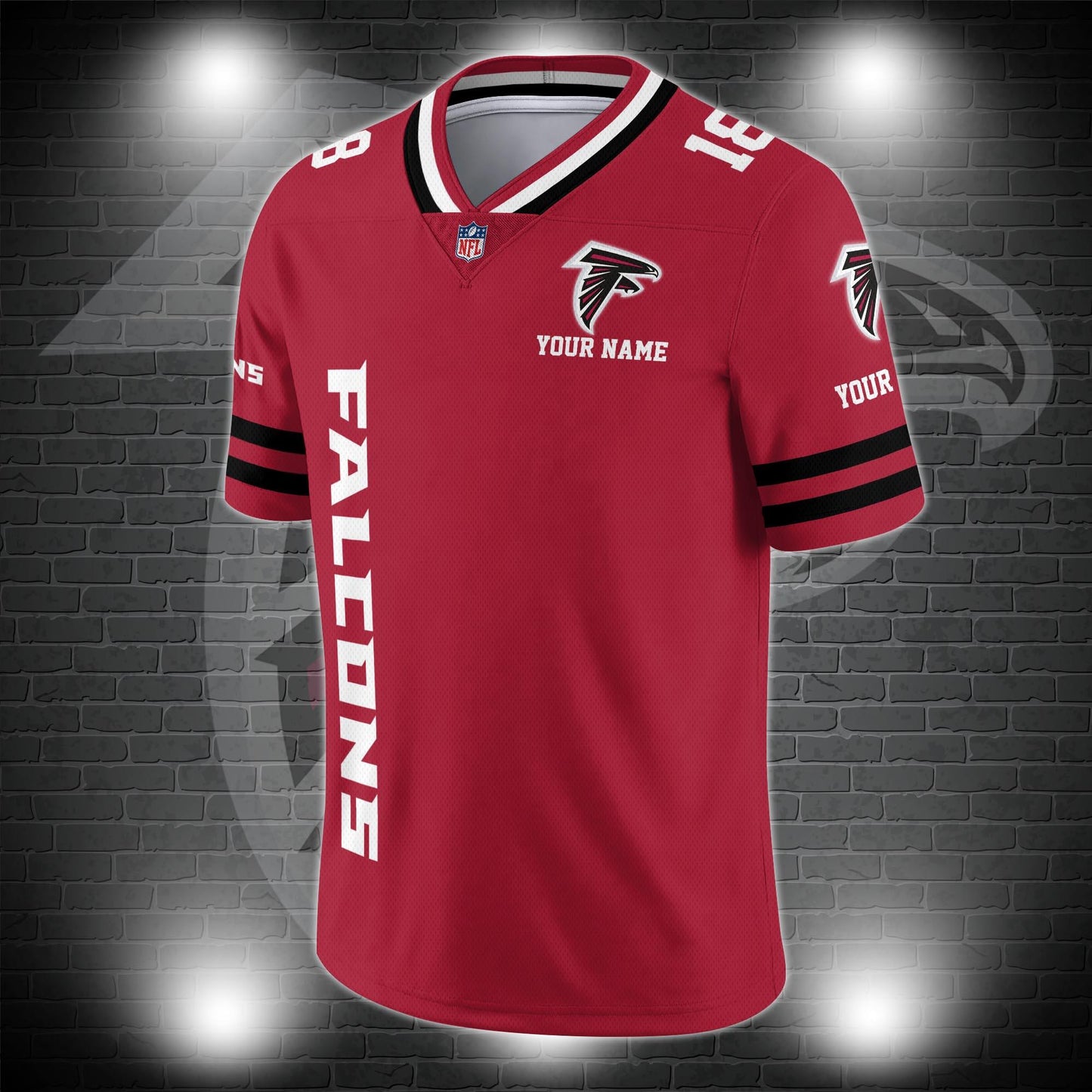 Atlanta Falcons Personalized V-neck Football Jersey Sport Gifts For Fan AZCVFJ031