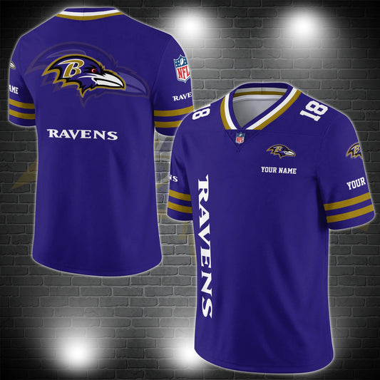 Baltimore Ravens Personalized V-neck Football Jersey Sport Gifts For Fan AZCVFJ030