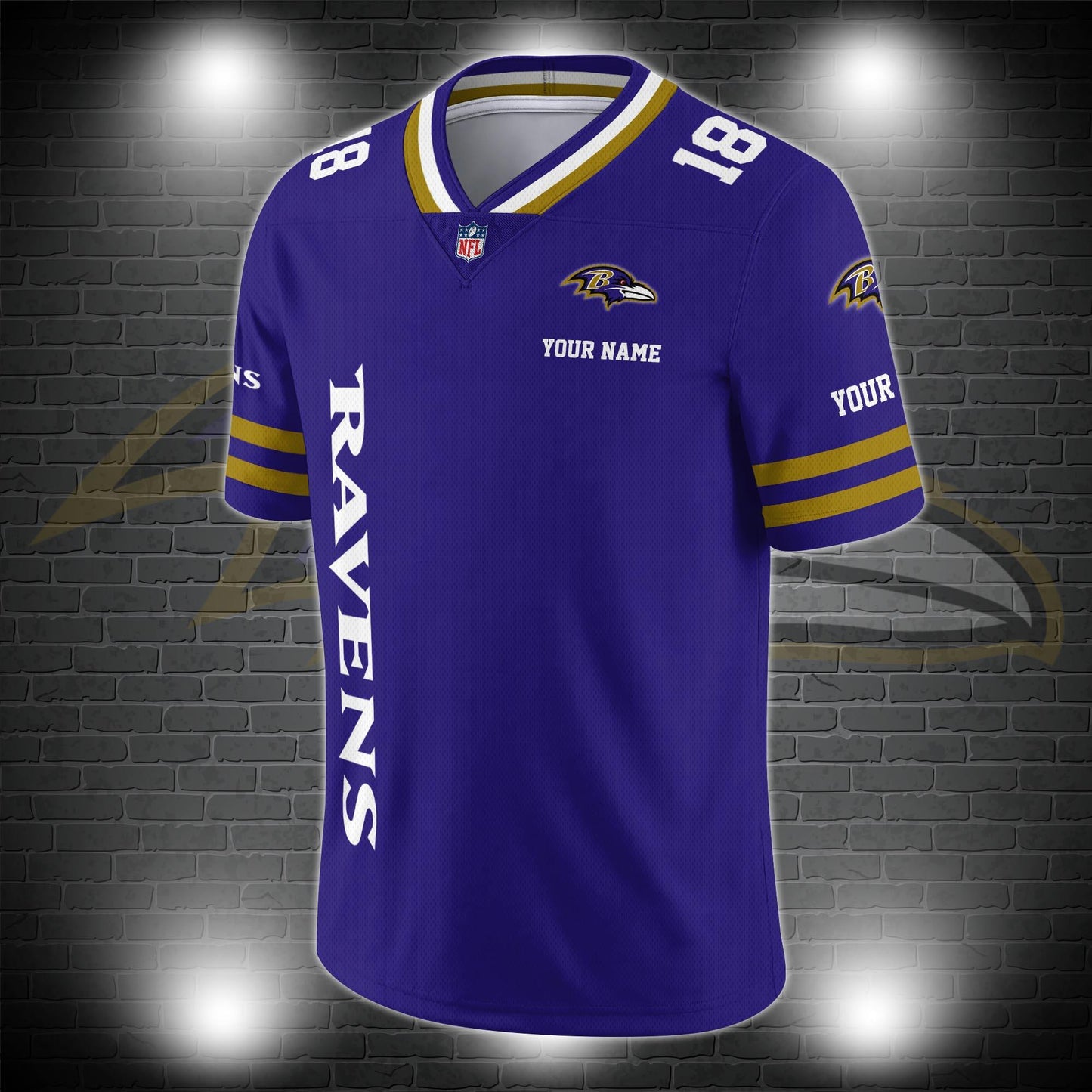 Baltimore Ravens Personalized V-neck Football Jersey Sport Gifts For Fan AZCVFJ030