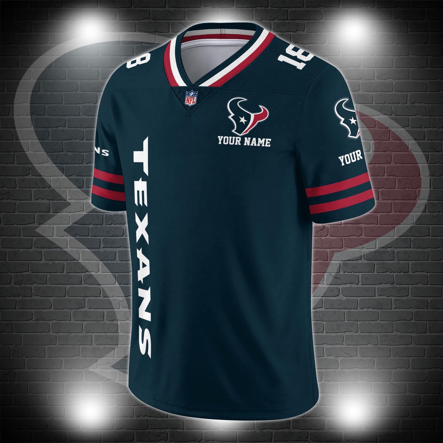 Houston Texans Personalized V-neck Football Jersey Sport Gifts For Fan AZCVFJ020