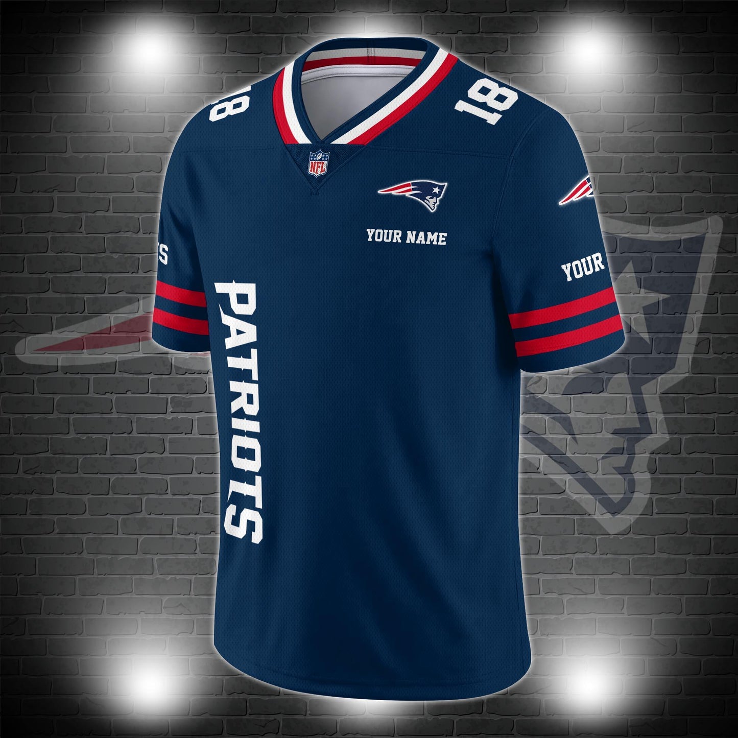 New England Patriots Personalized V-neck Football Jersey Sport Gifts For Fan AZCVFJ012