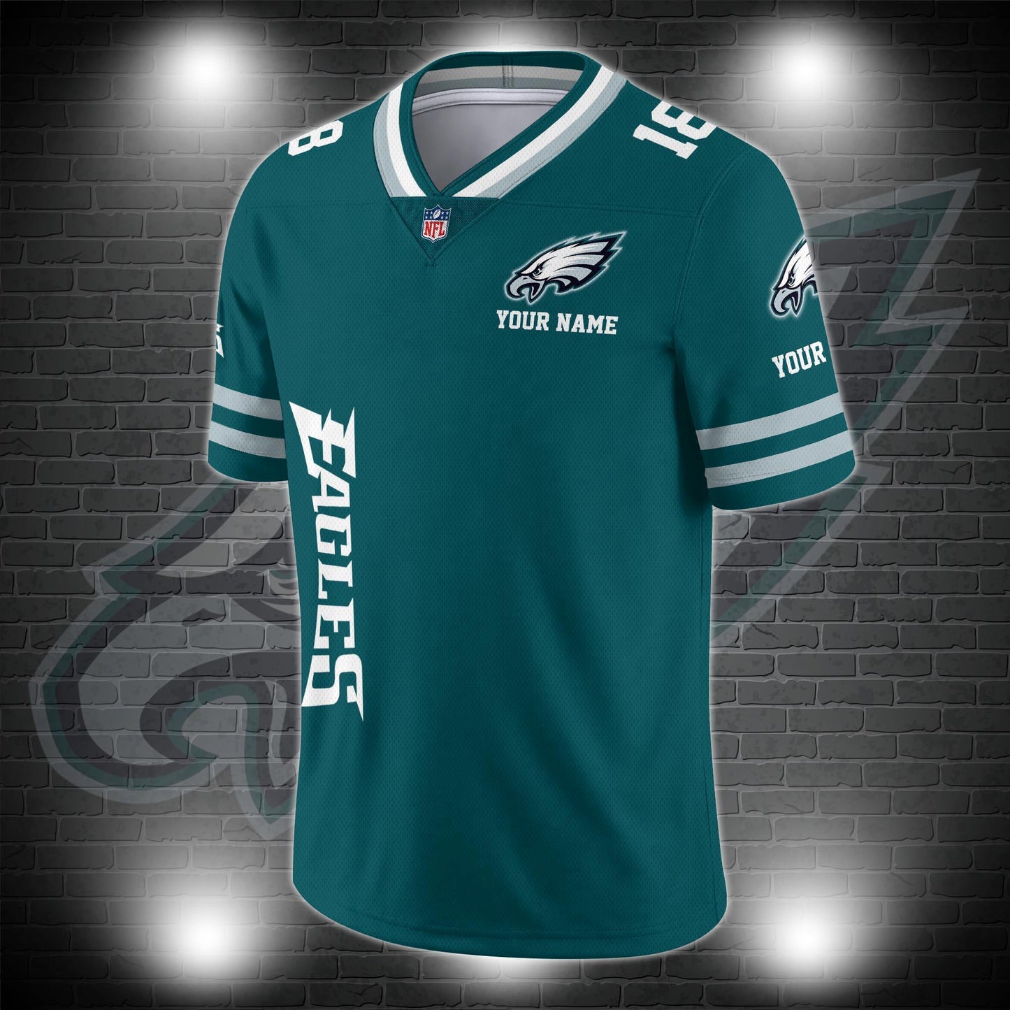Philadelphia Eagles Personalized V-neck Football Jersey Sport Gifts For Fan AZCVFJ008