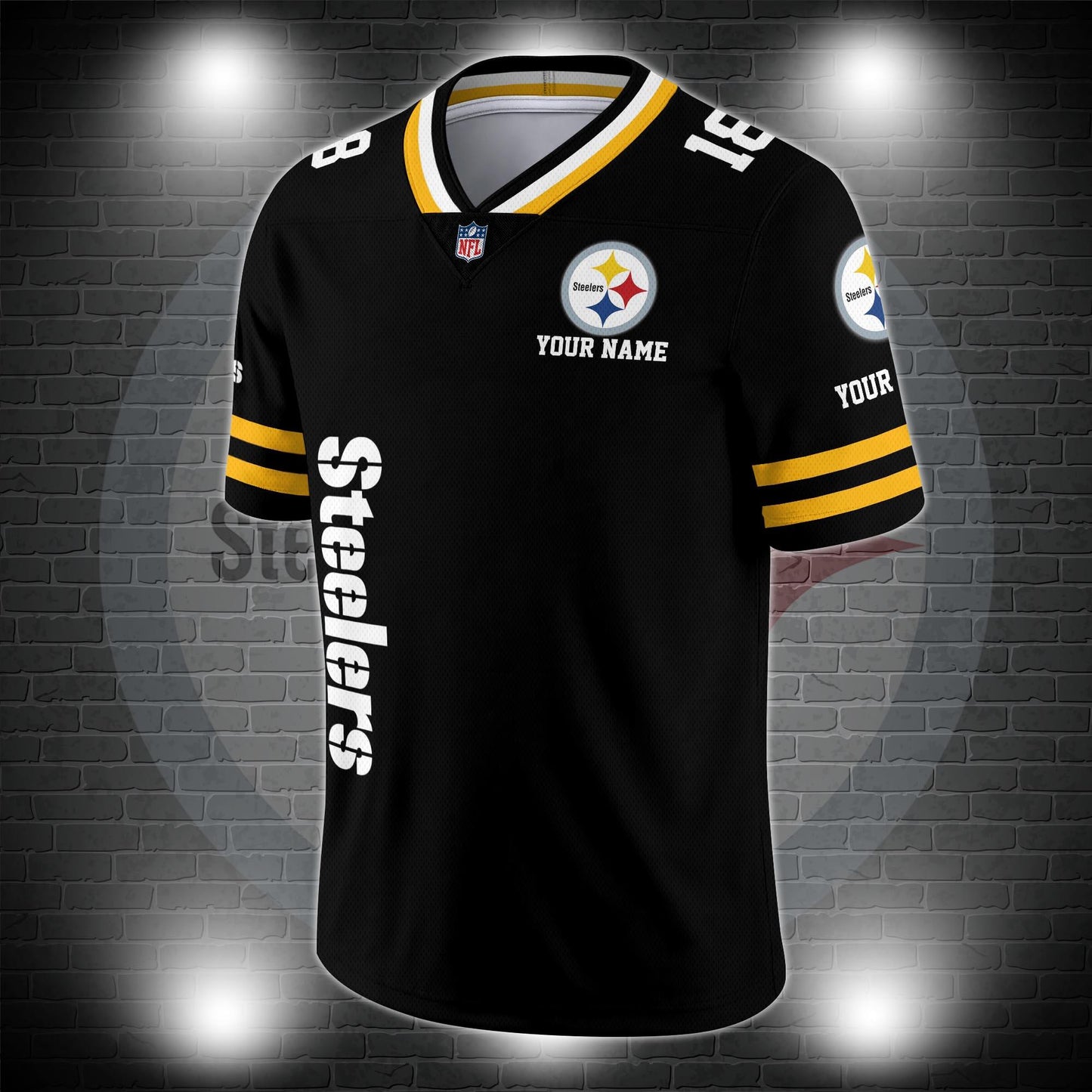 Pittsburgh Steelers Personalized V-neck Football Jersey Sport Gifts For Fan AZCVFJ007